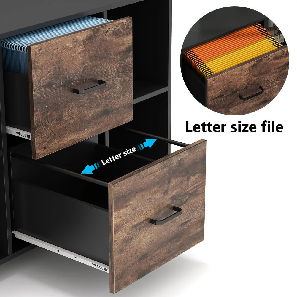 2-Drawer File Cabinet, Large Mobile Filing Cabinet for Letter Size - Image 5