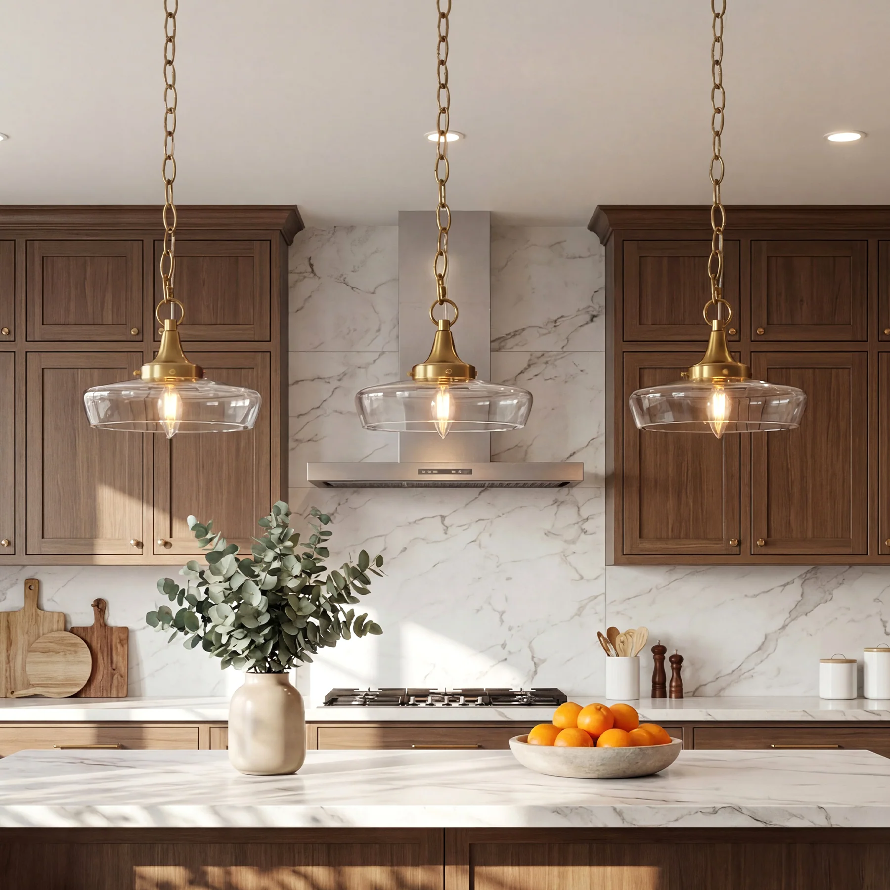 Elegant Light Fixture, 1-Light Glass Shade Pendant Light for Dining Room - Image 4