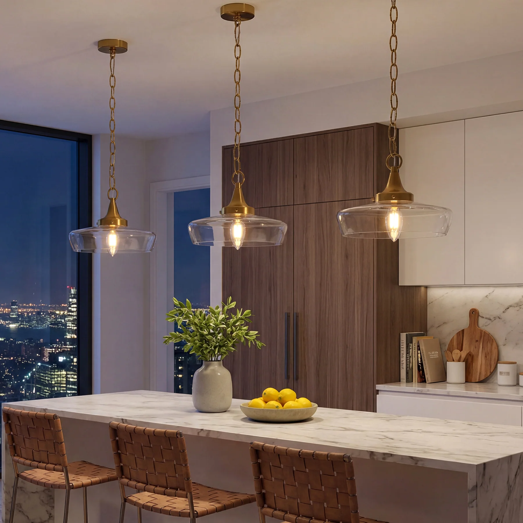 Elegant Light Fixture, 1-Light Glass Shade Pendant Light for Dining Room - Image 6