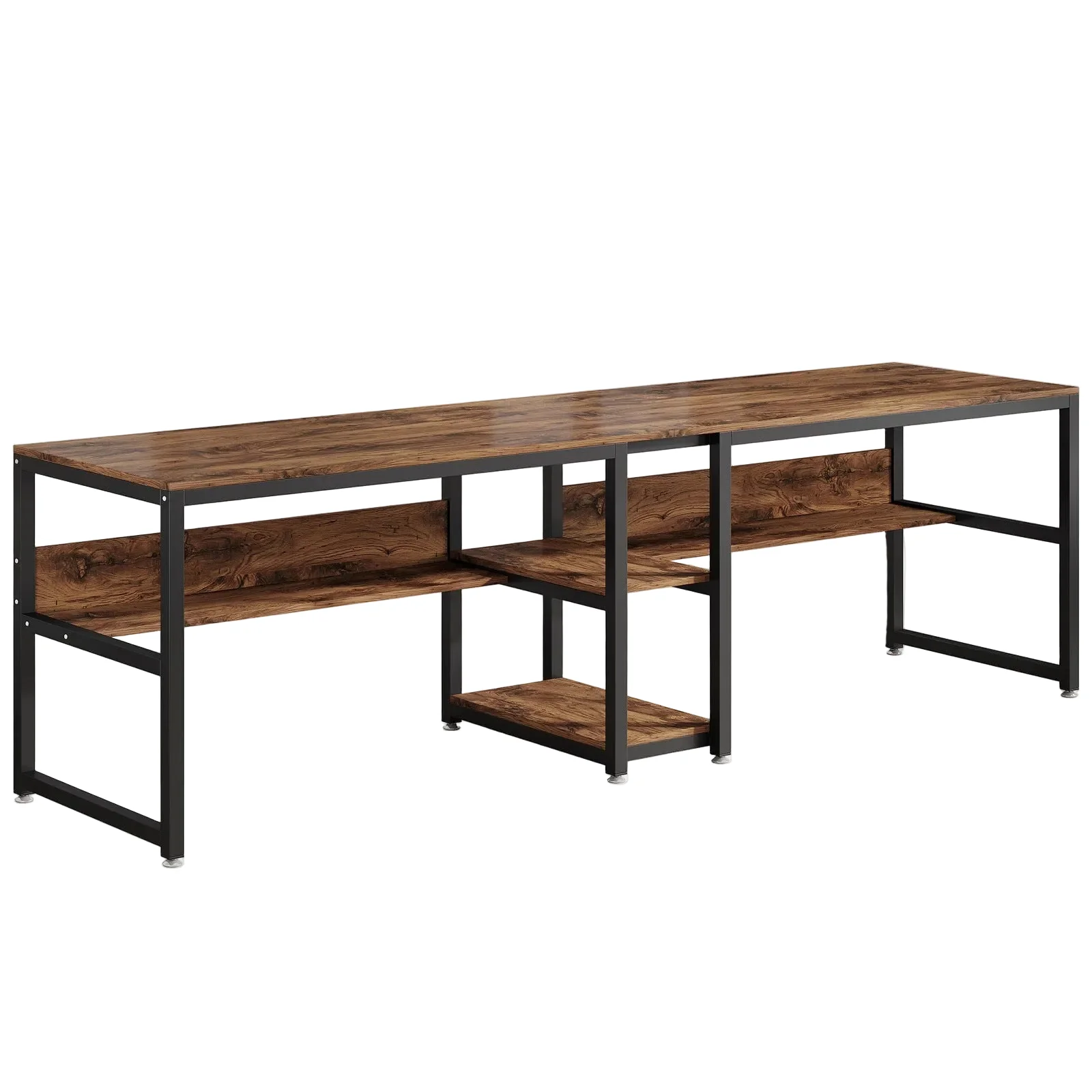 78.7" Two Person Desk, Computer Desk Double Workstation with Shelves - Image 12