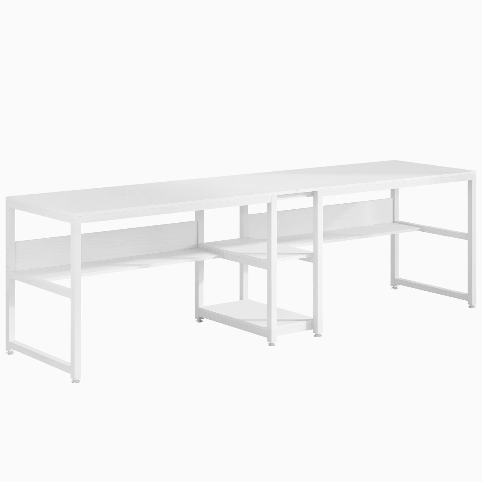 78.7" Two Person Desk, Computer Desk Double Workstation with Shelves - Image 9