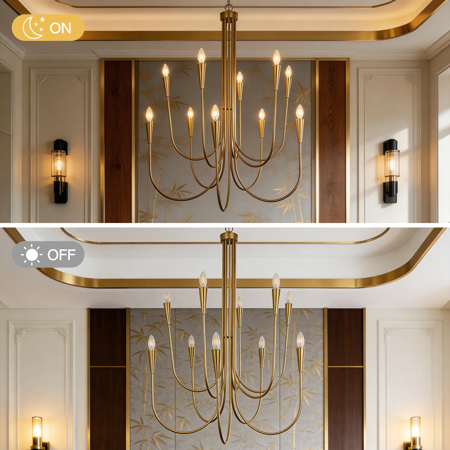 10-Light Modern Chandelier, U-Shaped Arms Pendant Light Fixture - Image 8