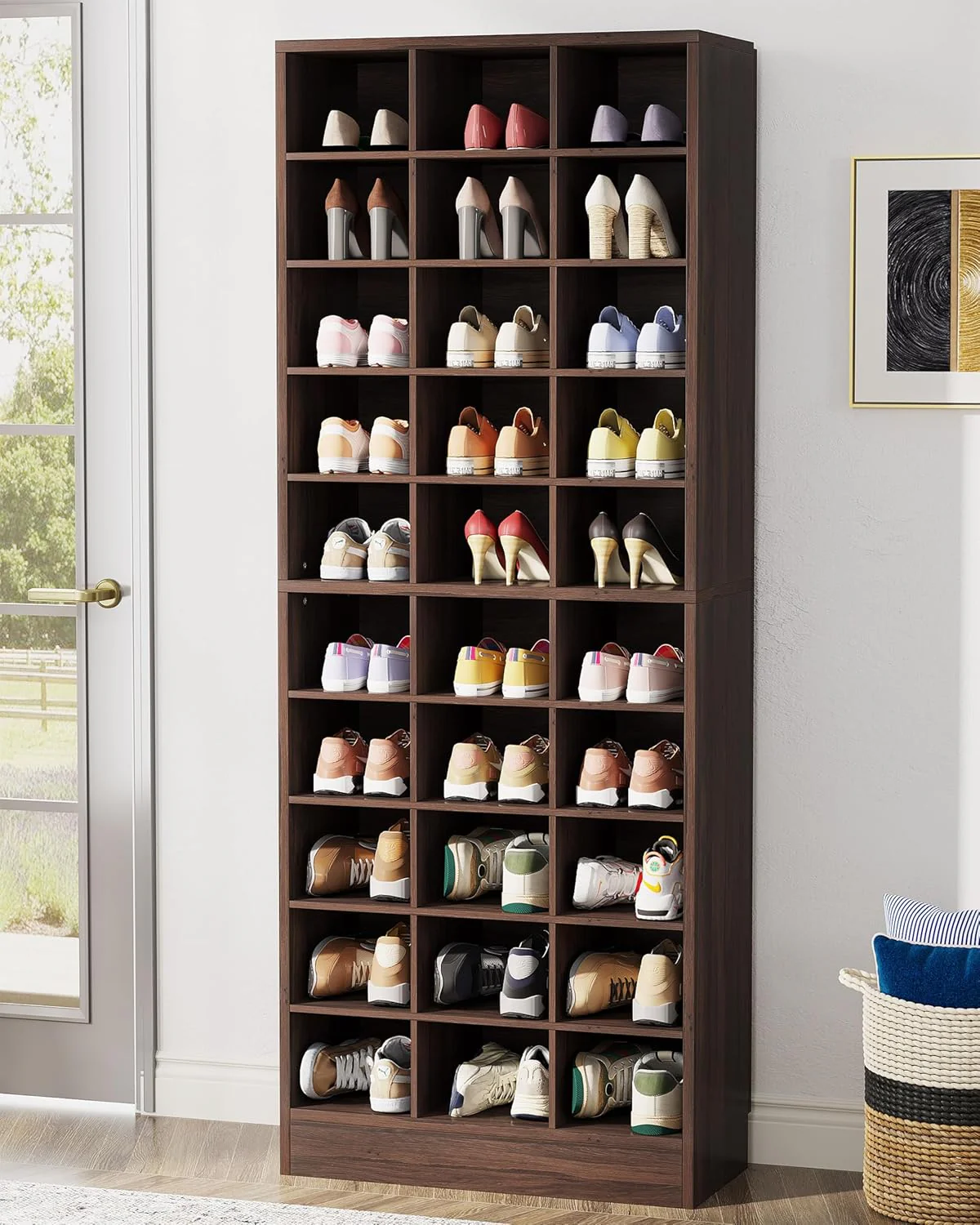 70.8" Freestanding Shoe Cabinet, 10-Tier Shoe Rack Storage Organizer with 30 Cubbies - Image 10