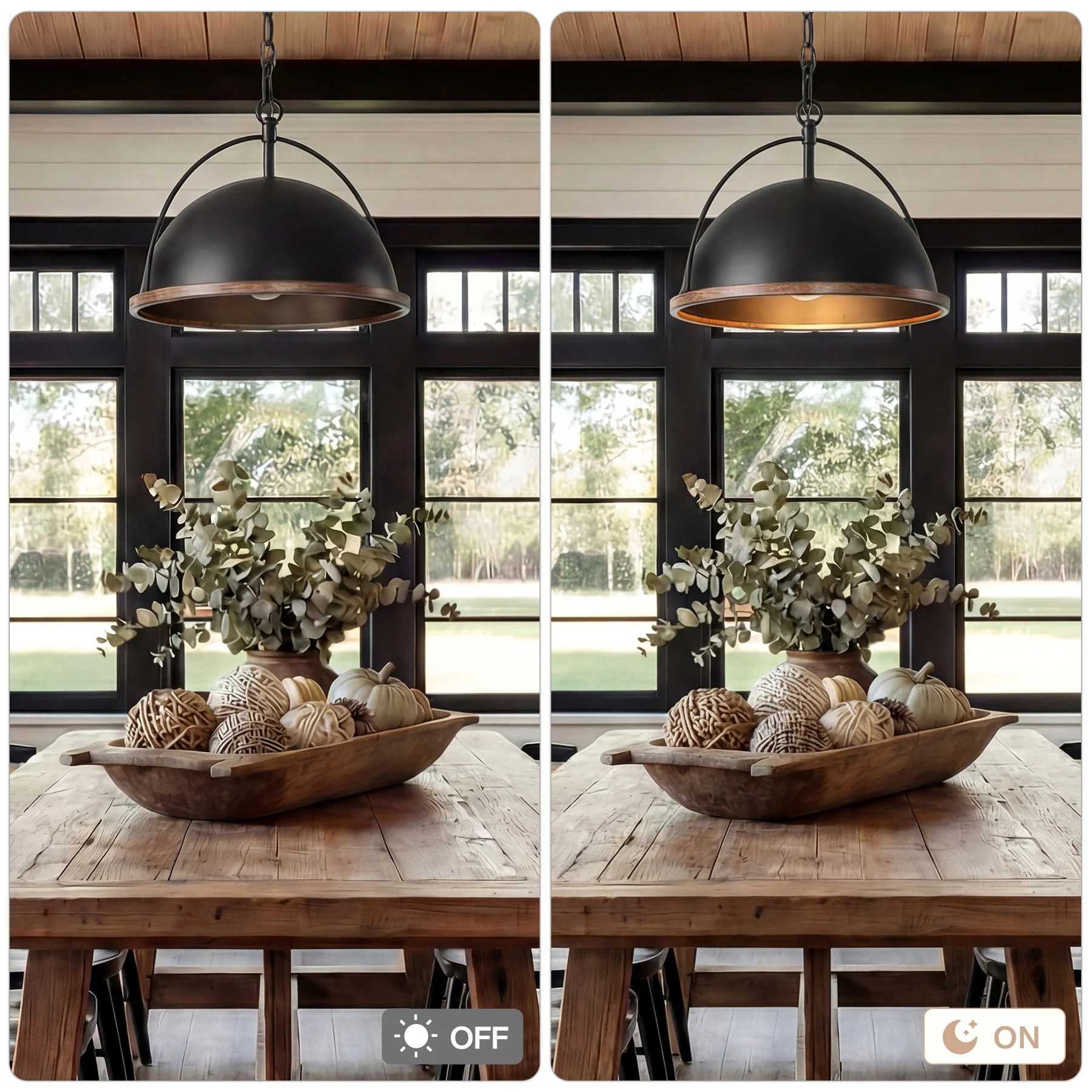 13" Pendant Lights, 1-Light Industrial Ceiling Lights With Adjustable Height - Image 6