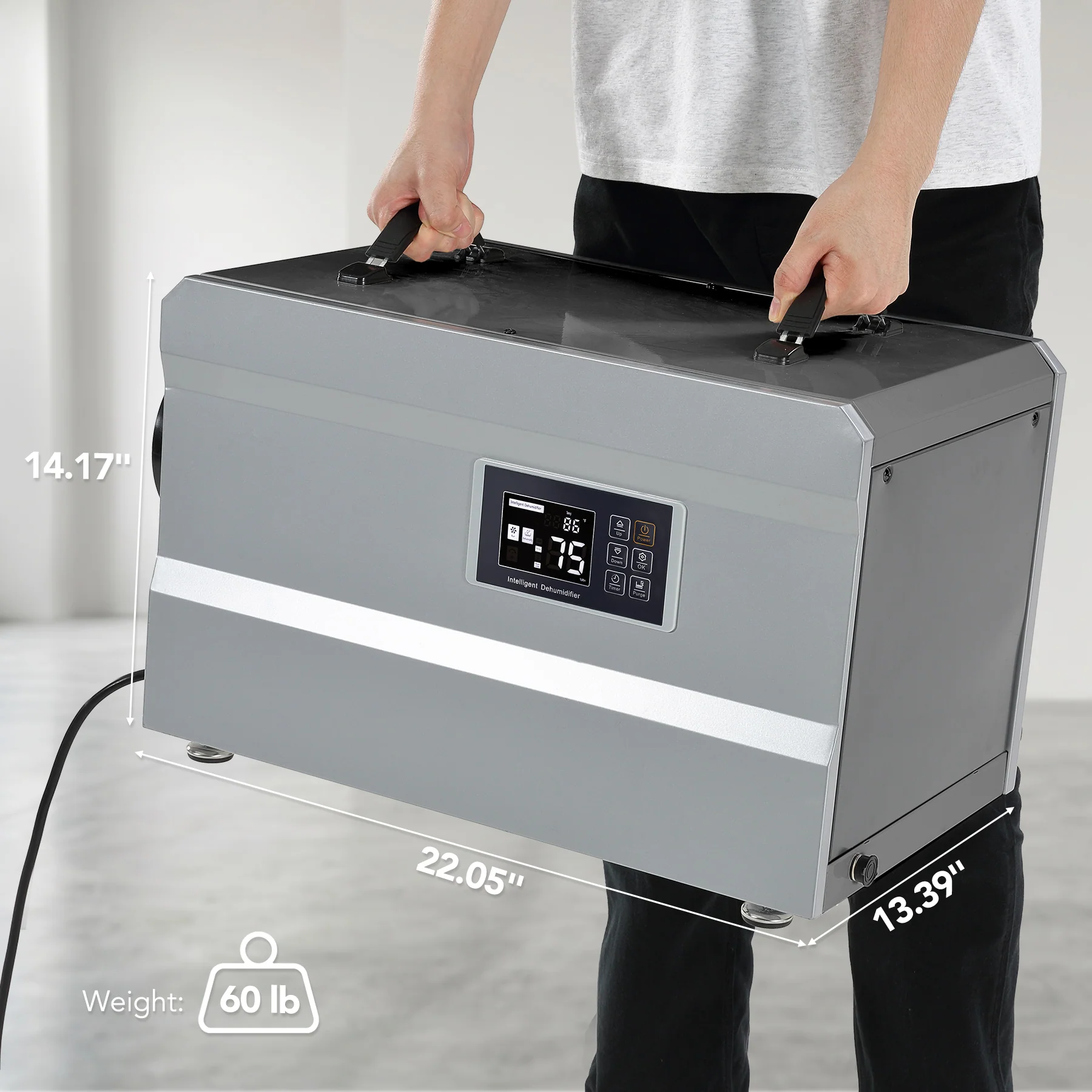 145 Pints Commercial Dehumidifier with Pump & Drain Hose for 1600 Sq. Ft, Auto Defrost, Washable Filter - Image 2