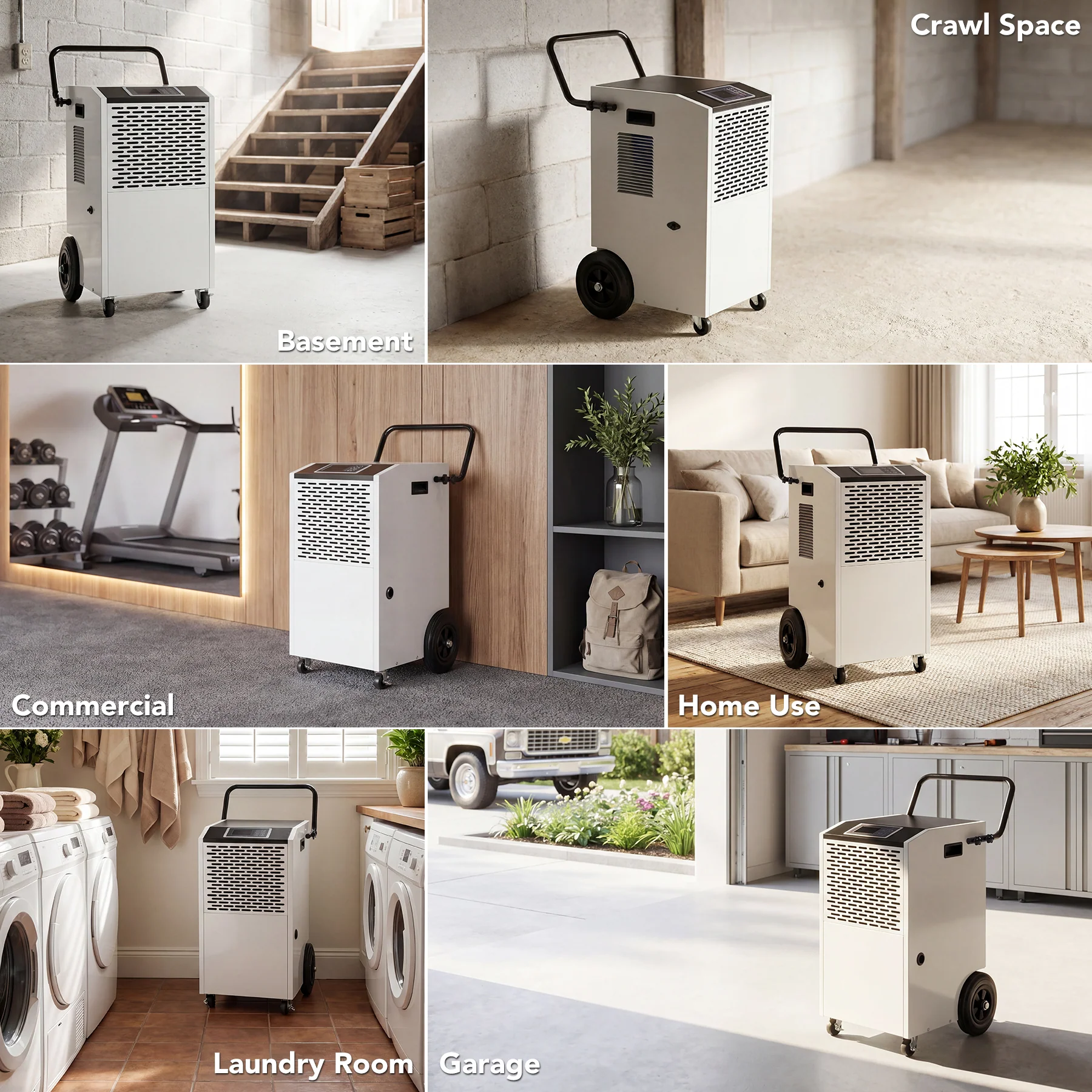 154 Pints Commercial Dehumidifier with Pump & Drain Hose for Up to 7000 Sq. Ft Large Spaces, Auto Defrost - Image 9