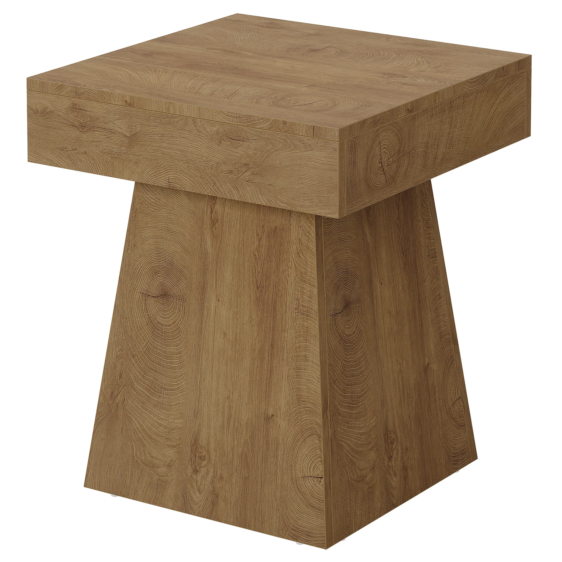 16.9" Farmhouse End Table, Square Side Table Nightstand with Wide Base - Image 10