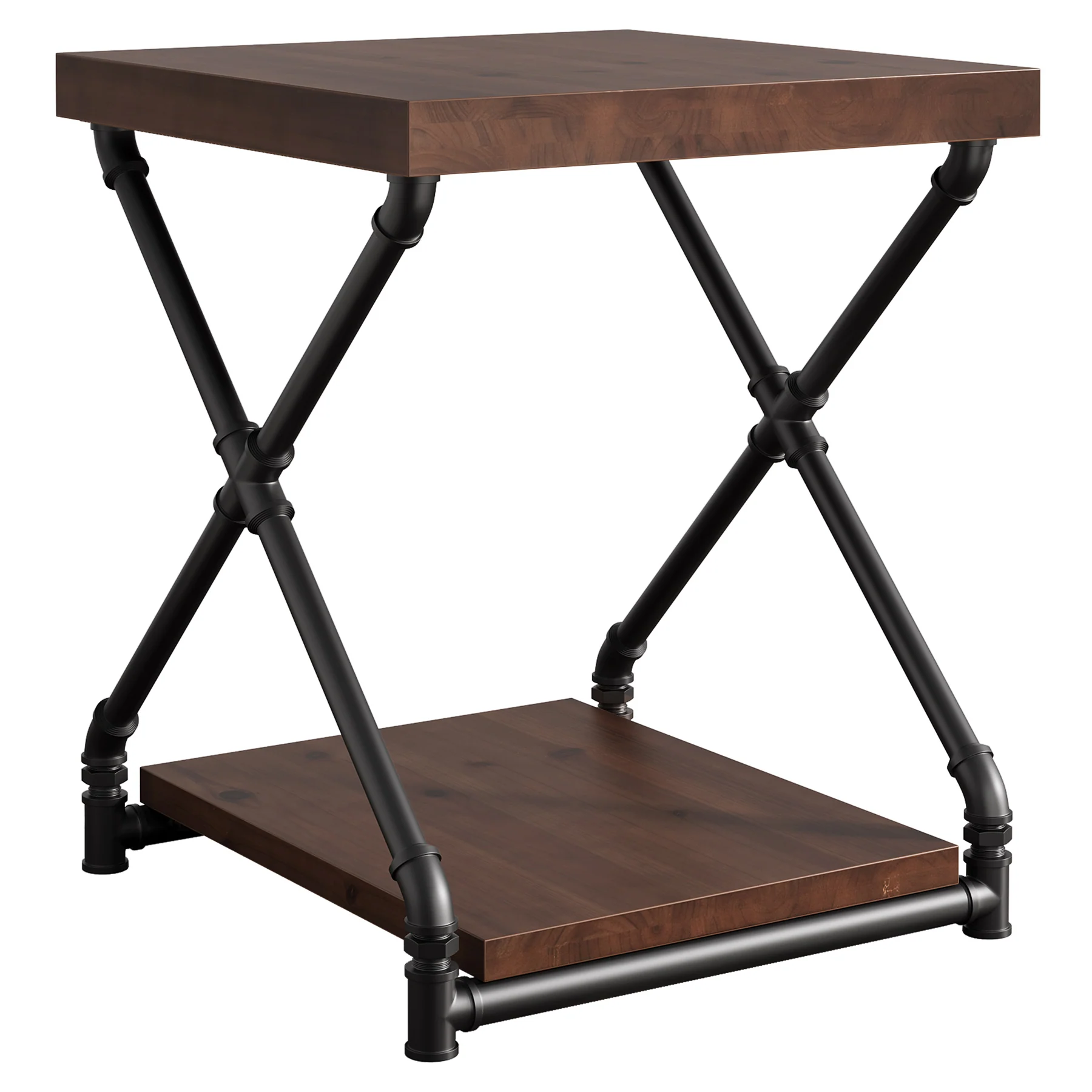 19.68" Solid Wood End Table, Sofa Side Table with Storage Shelf for Living Room - Image 7