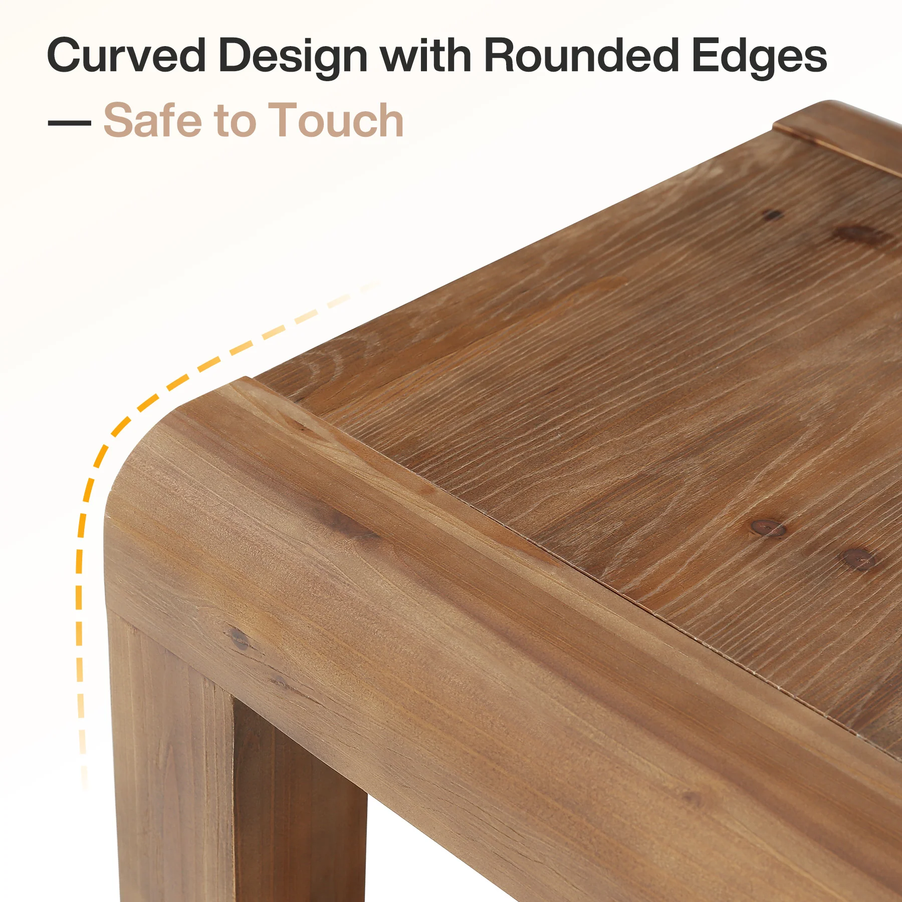 19.7" Solid Wood End Table, Square Side Table with 2-Tier Storage Shelf for Small Spaces - Image 7