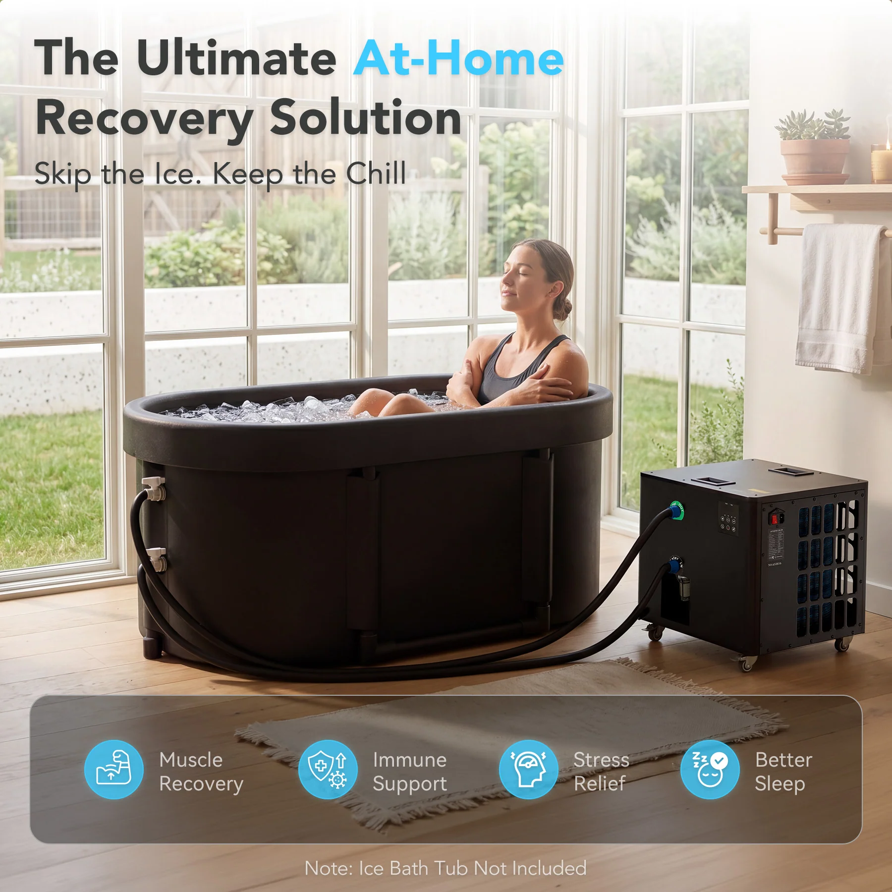 1HP All-in-One Ice Bath Chiller – APP & Manual Dual Control Cools 300L to 37.4°F in 4.5 Hrs - Image 3