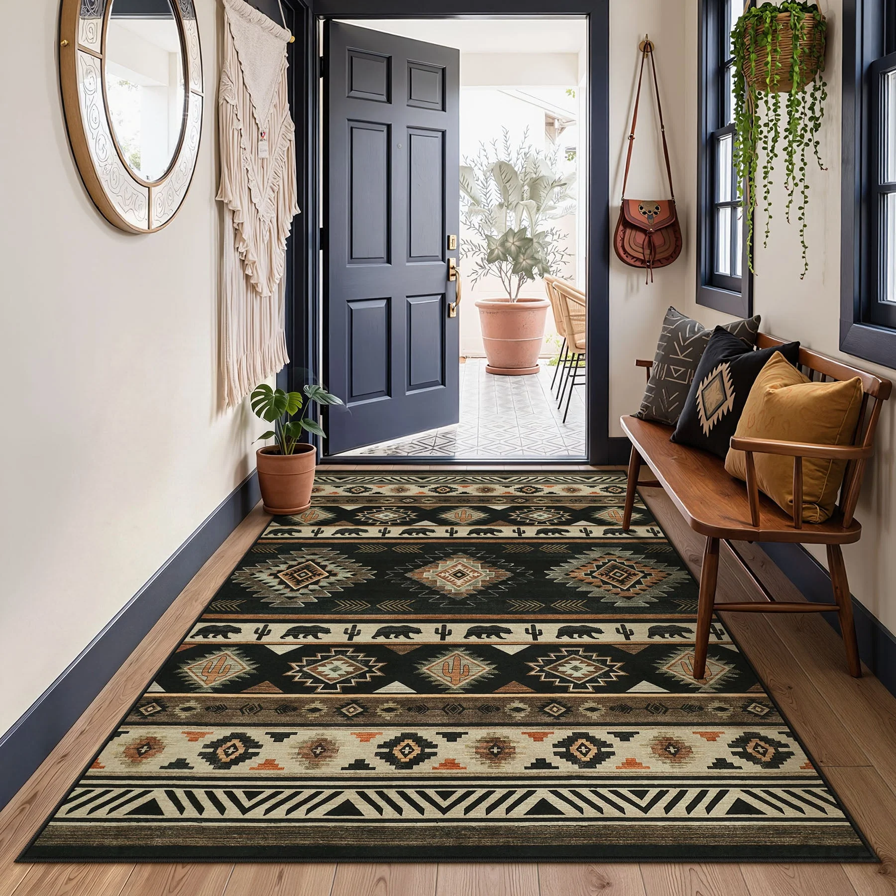 2.5x8/5x7 Boho Southwestern Area Rug, Soft Washable Non Skid Runners Rugs, Aztec Tribal Indoor Carpet for Home Decor - Image 11