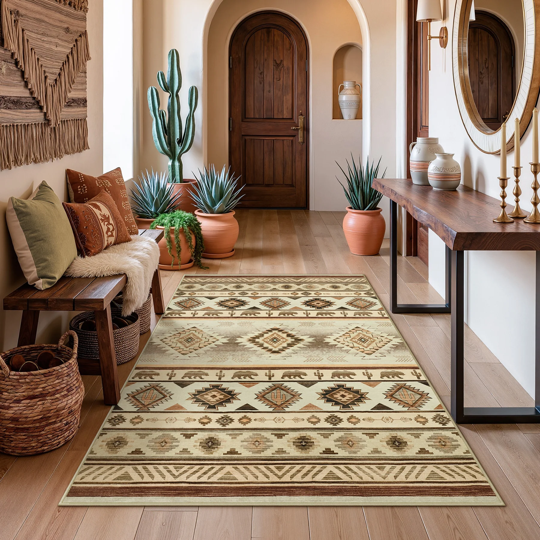 2.5x8/5x7 Boho Southwestern Area Rug, Soft Washable Non Skid Runners Rugs, Aztec Tribal Indoor Carpet for Home Decor - Image 40