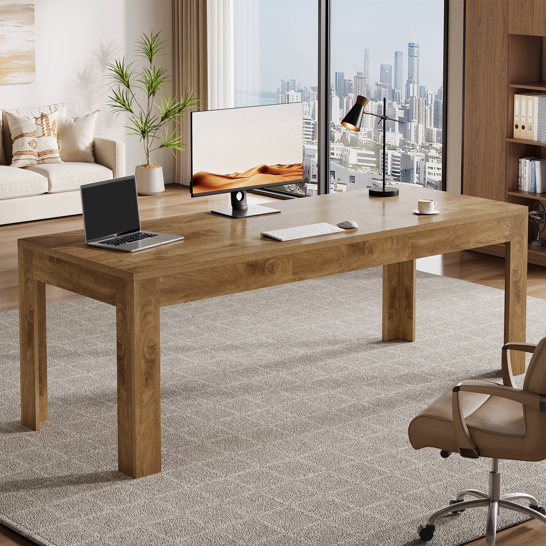 78.7" Executive Desk, 2-Person Desk Computer Office Desk Workstation - Image 3
