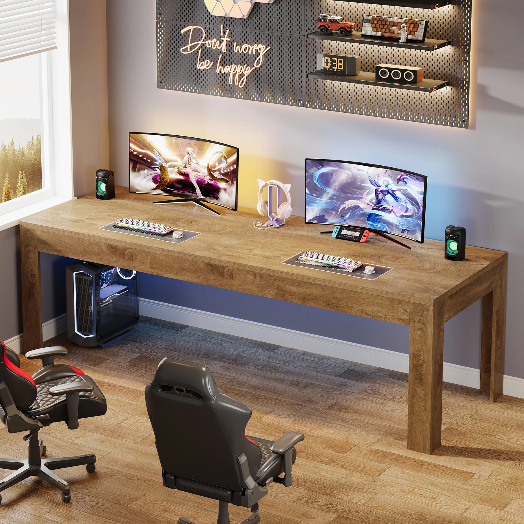 78.7" Executive Desk, 2-Person Desk Computer Office Desk Workstation - Image 5