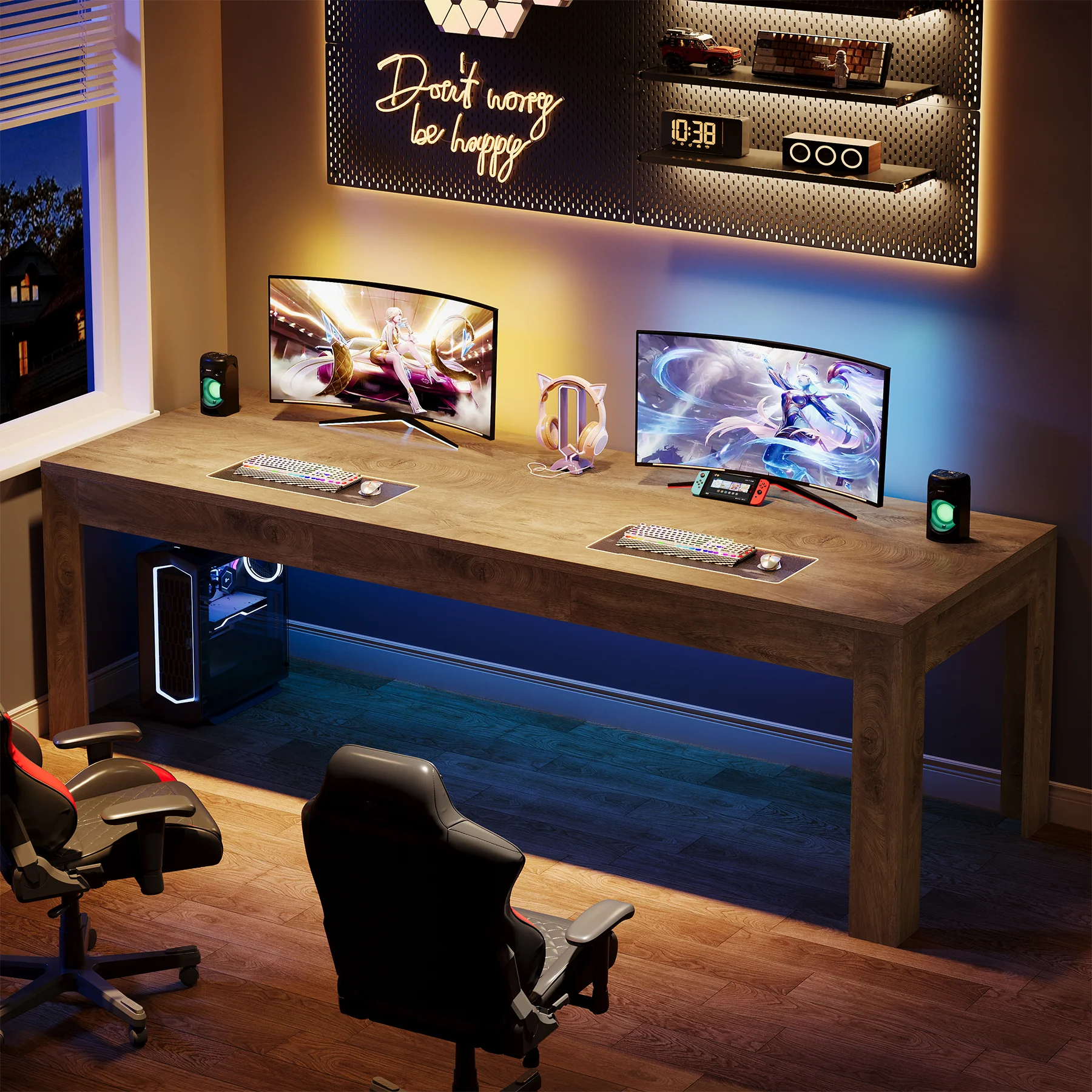 78.7" Executive Desk, 2-Person Desk Computer Office Desk Workstation - Image 6