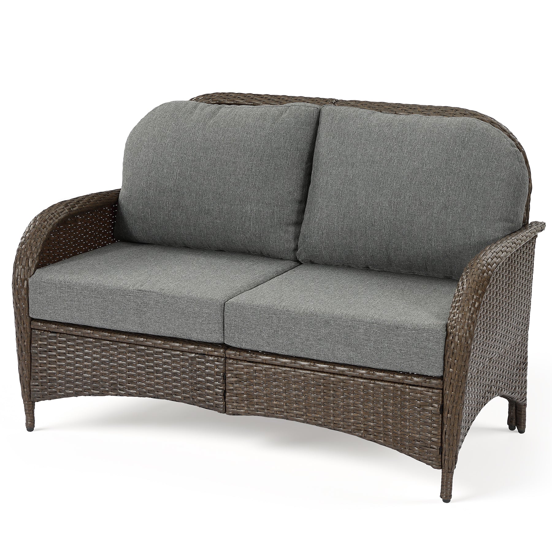 Outdoor Wicker Loveseat, 2-Seater Patio Sofa PE Rattan Outdoor Furniture for Porch - Image 10