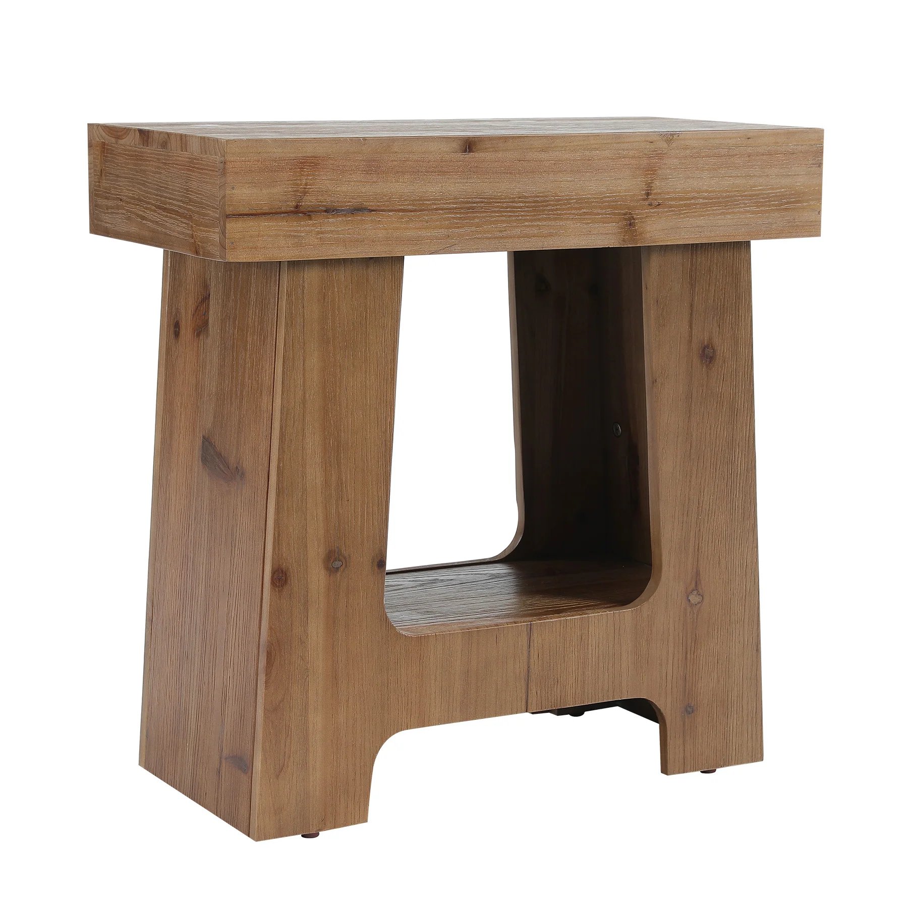 23.6" Solid Wood End Table, 2-Tier Side Table Rectangular Narrow Nightstand - Image 8