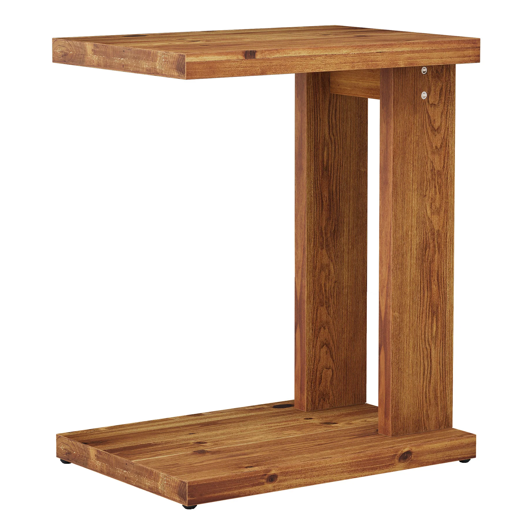 C-Shaped End Table, Wood 2-Tier Side Table Bedside Nightstand - Image 10