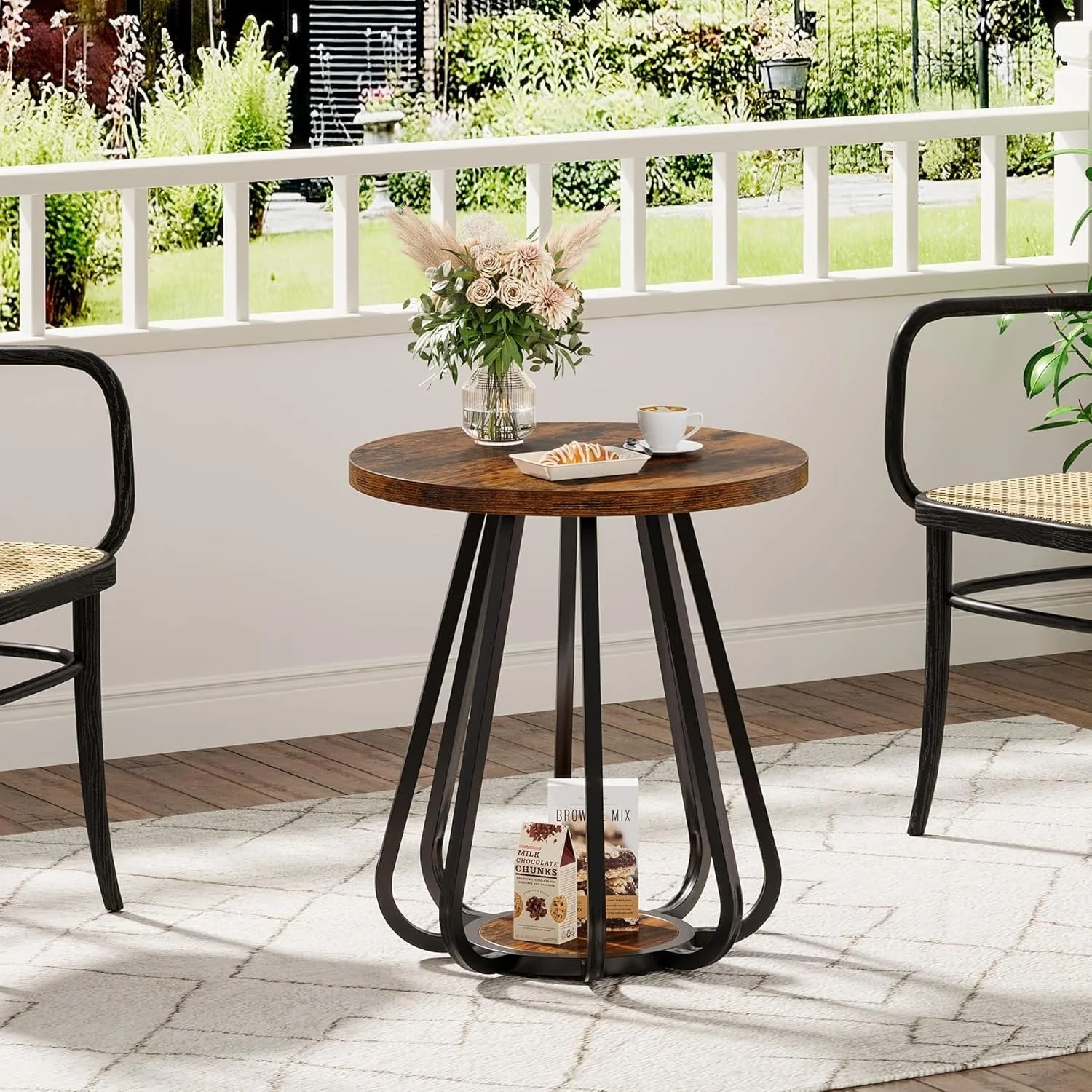 19.6" Side Table, 2-Tier Small Sofa End Table with Metal Frame for Small Spaces - Image 8