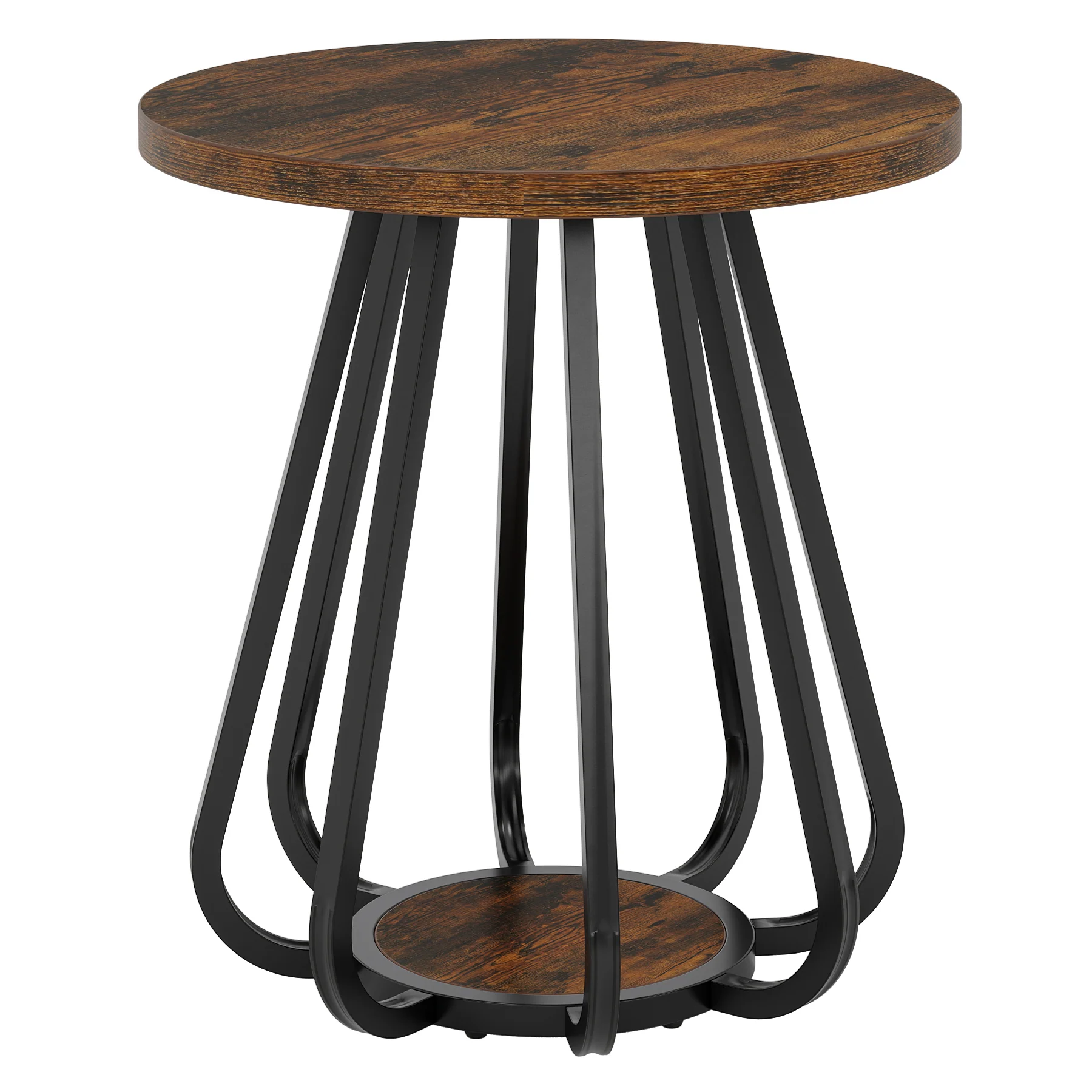 19.6" Side Table, 2-Tier Small Sofa End Table with Metal Frame for Small Spaces - Image 9