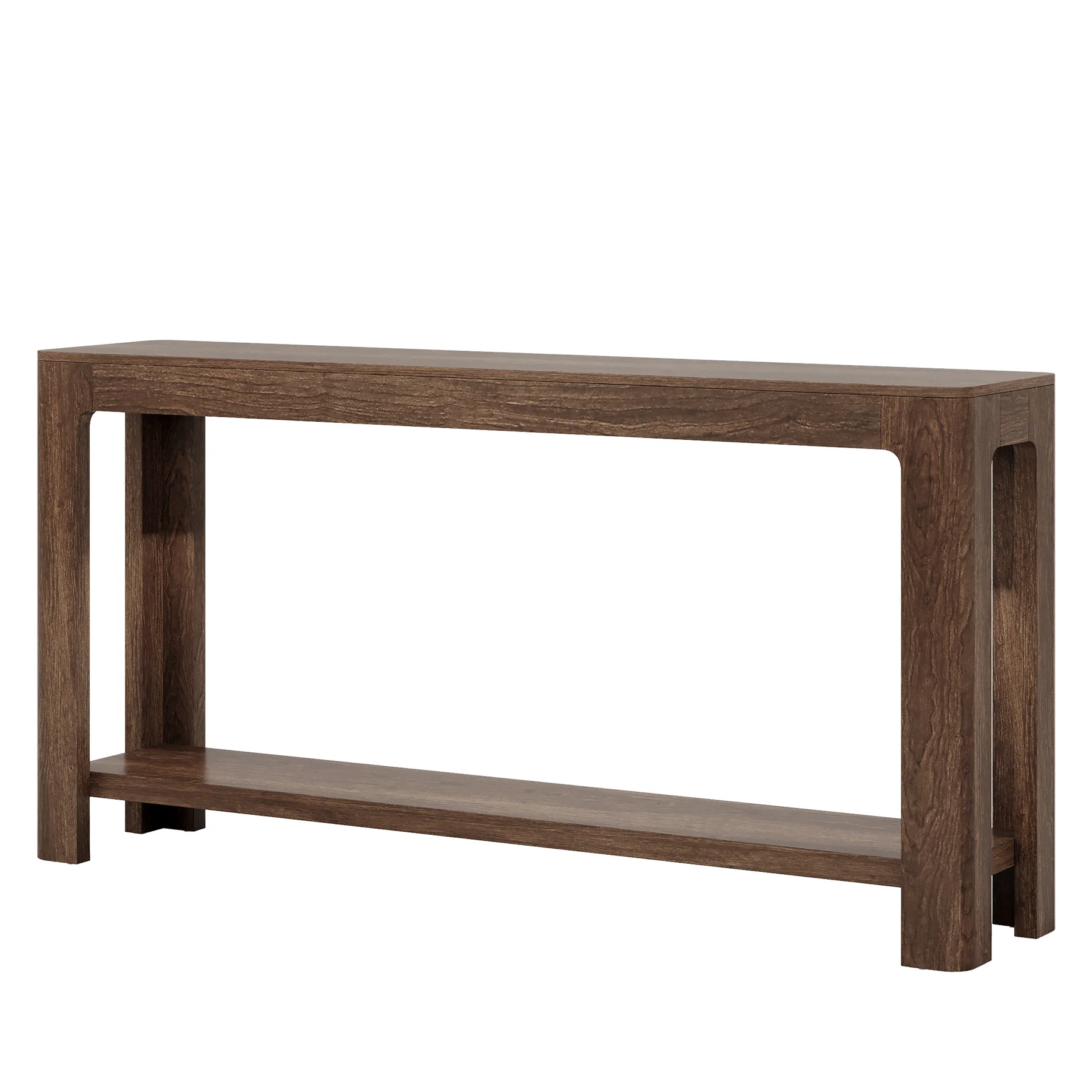 63" Console Table, Narrow 2-Tier Sofa Table Accent Entrance Console - Image 11