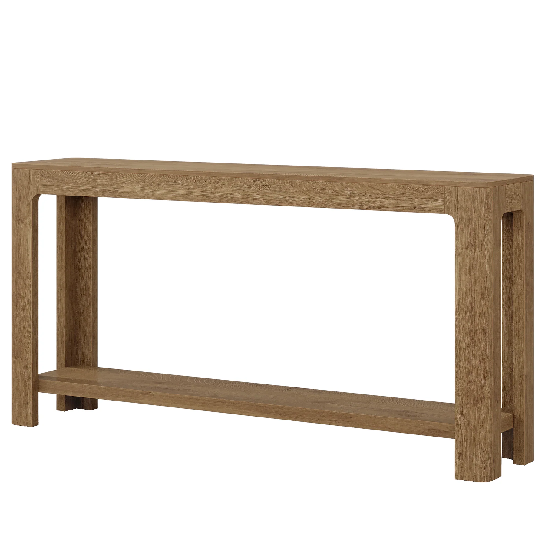 63" Console Table, Narrow 2-Tier Sofa Table Accent Entrance Console - Image 14