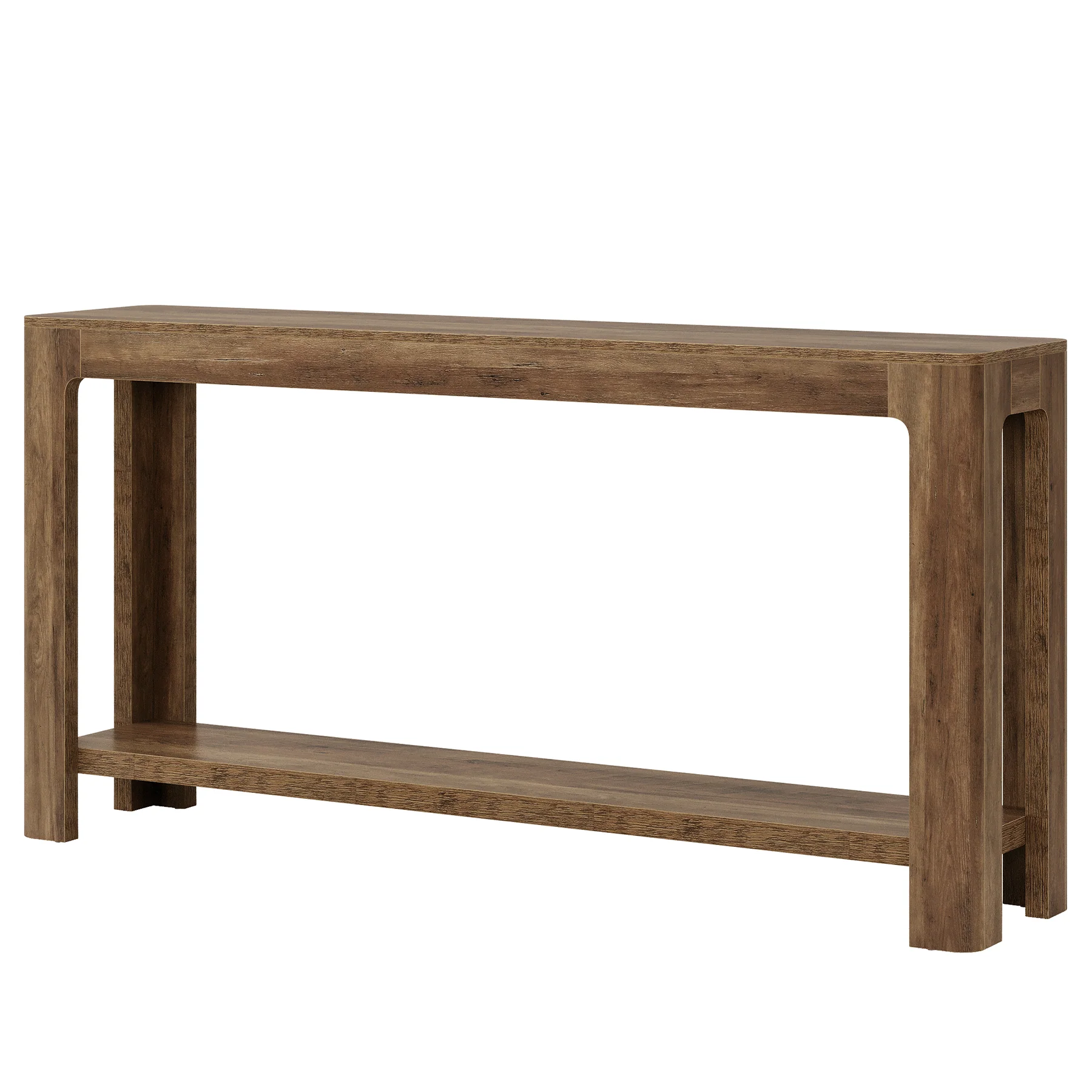 63" Console Table, Narrow 2-Tier Sofa Table Accent Entrance Console - Image 15
