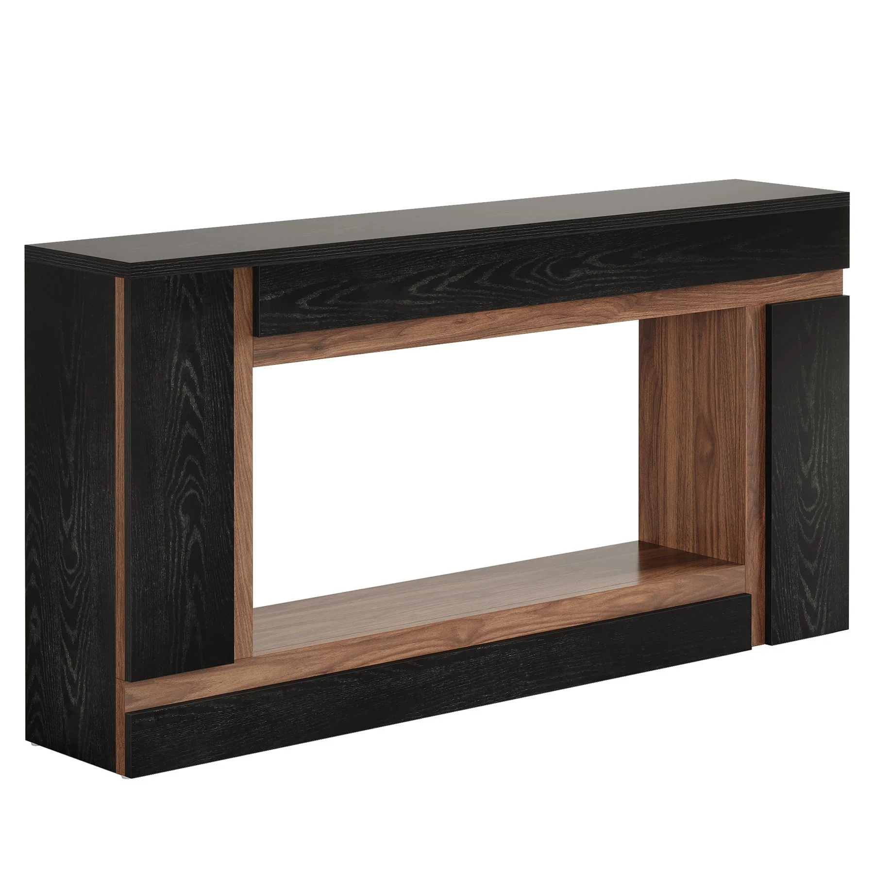 63" Console Table, 2-Tier Wooden Rectangular Sofa Table Hallway Table - Image 8