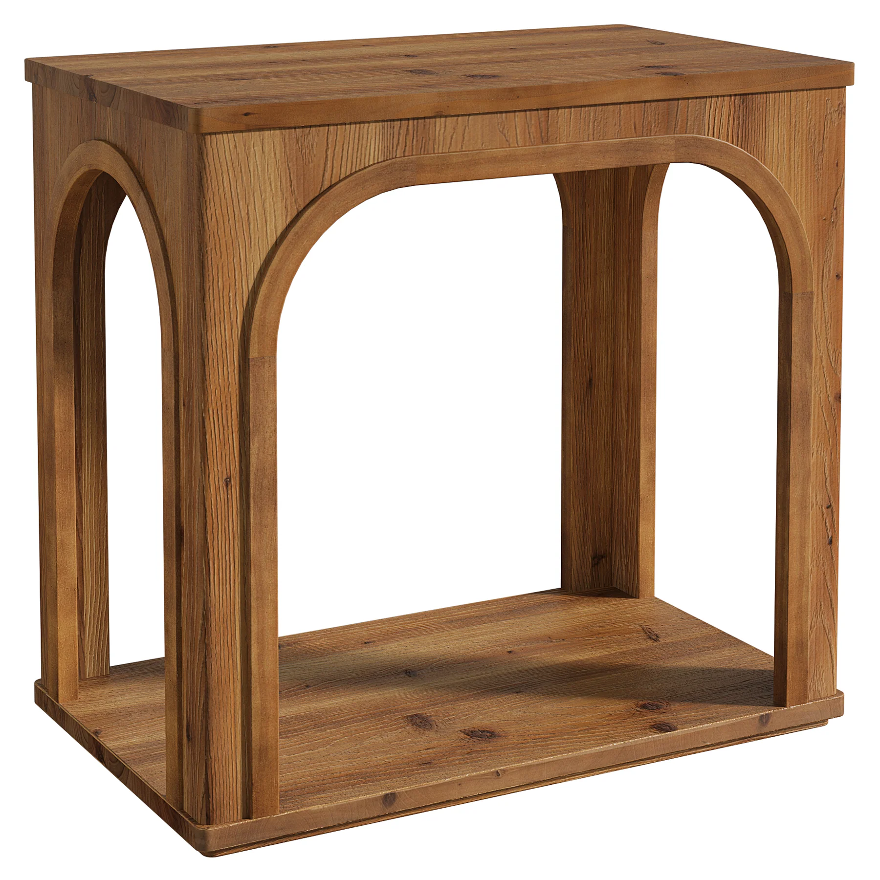 25" Farmhouse Side Table, 2-Tier Solid Wood End Table with Shelf - Image 10