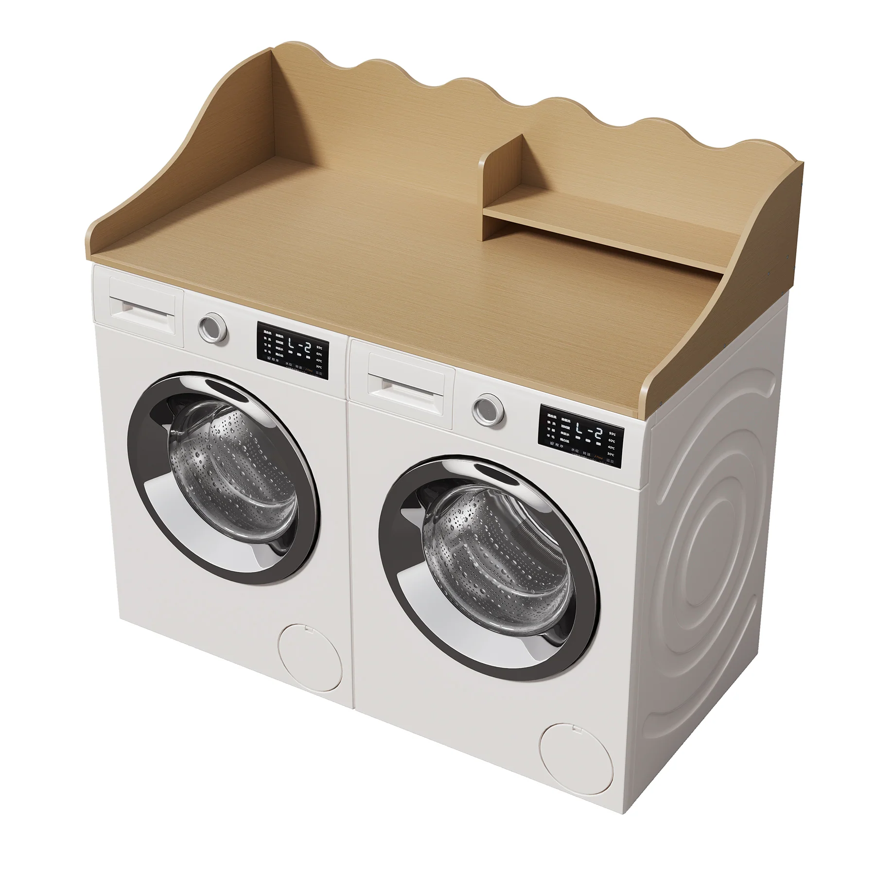 2-Tier Washer Dryer Countertop with Shelf, Wave Edge Laundry Topper for Laundry Room Organization - Image 12