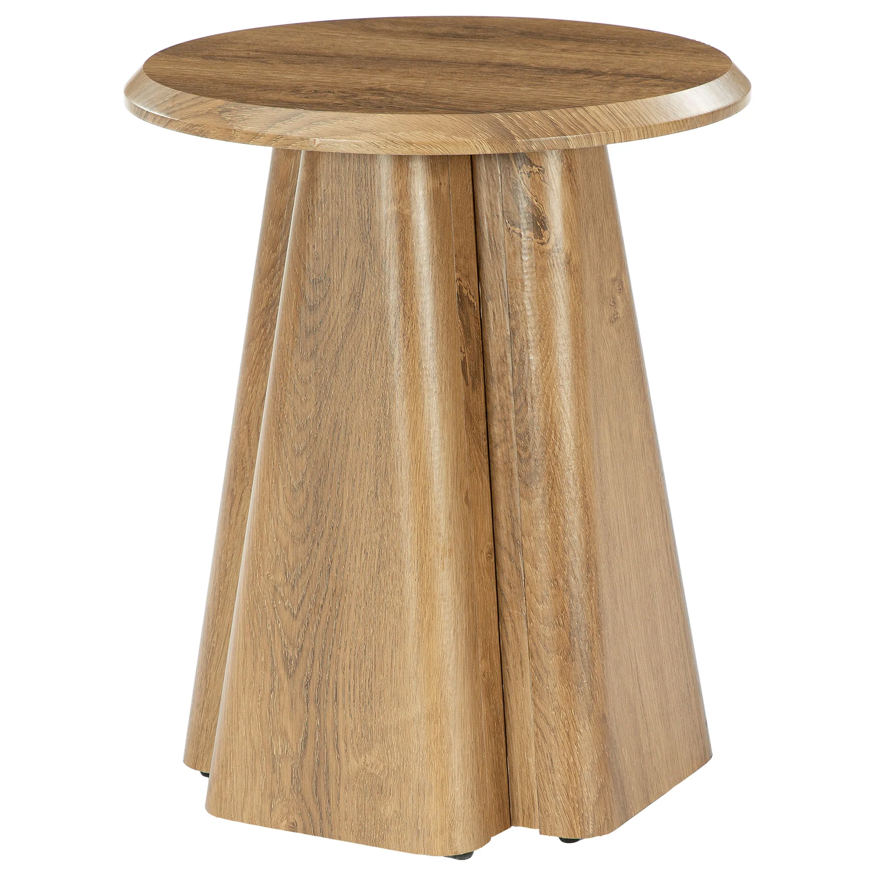 23.6" Round Nightstand, Wooden Bedside Table with Sturdy Support - Image 10