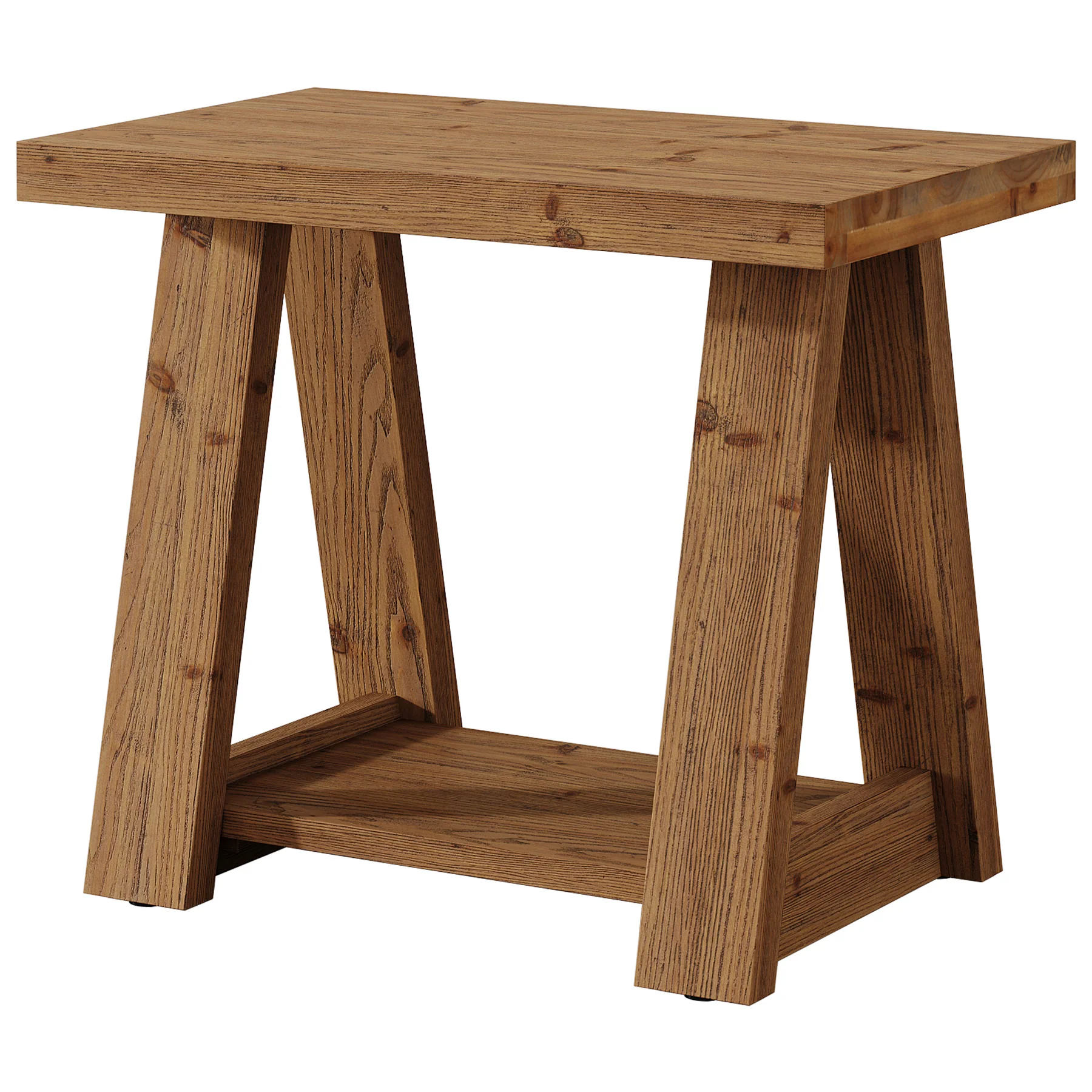 Tribesigns 23.6 Inch 2-Tier Side Table, Solid Wood Rectangle End Table with Storage Shelves for Living Room - Image 11