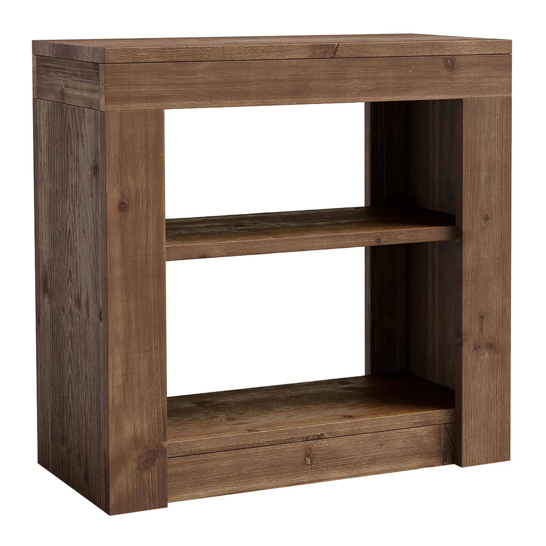 Solid Wood Rectangle End Table, Slim Side Table with Storage Shelf for Living Room - Image 8
