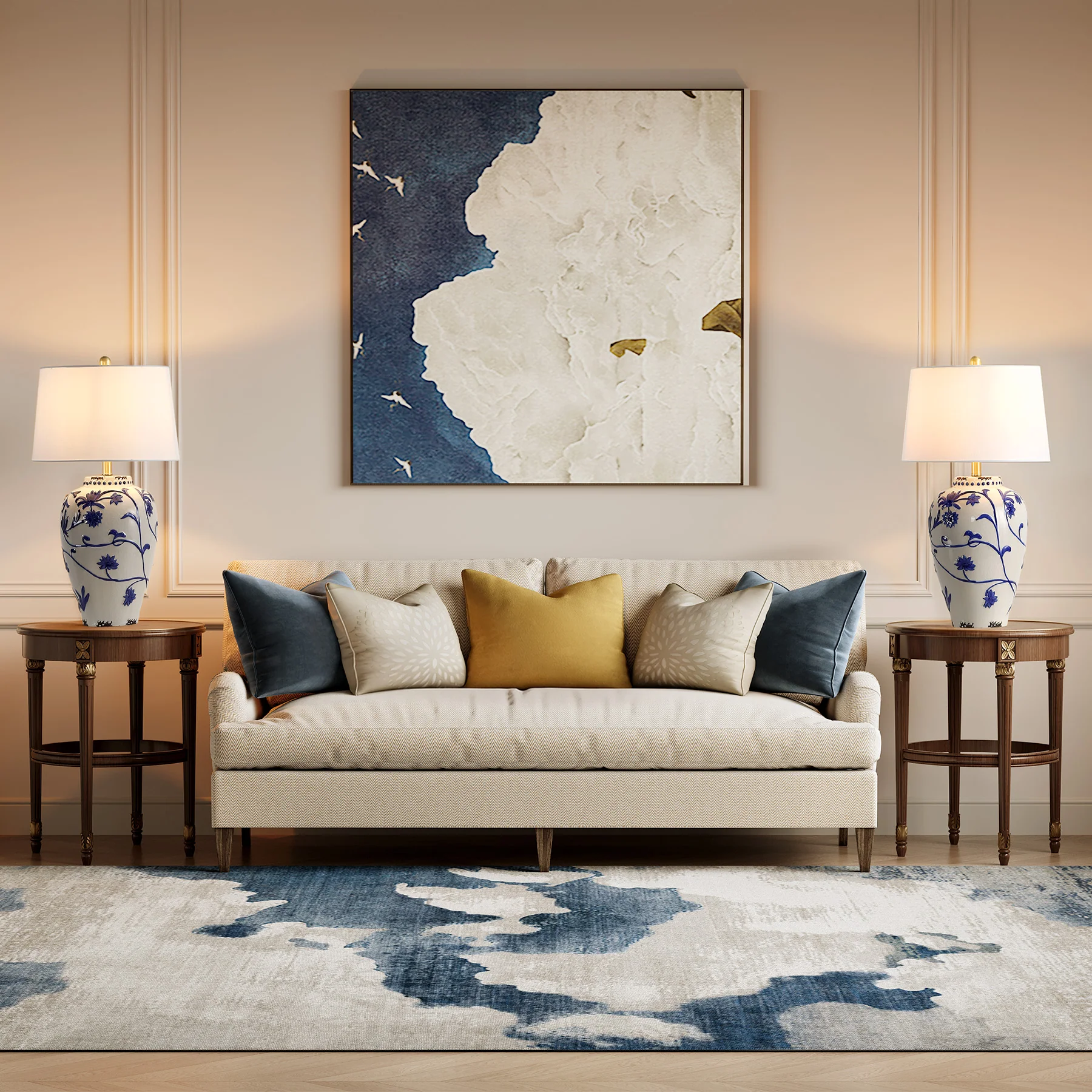26" Porcelain Table Lamp, Lighting Fixtures with Patterned Decorative Bases - Image 8