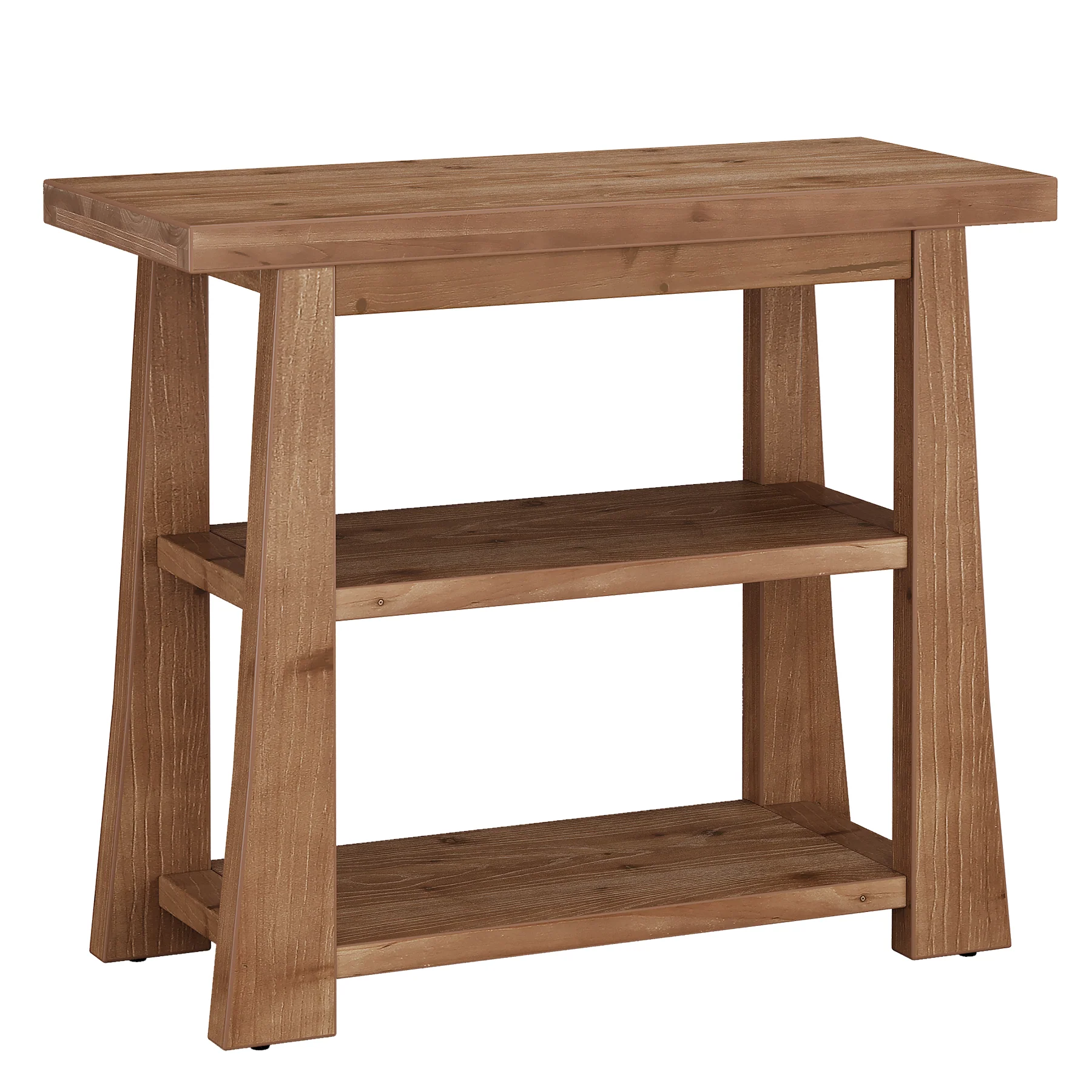 27.5" Wooden End Table, Narrow Nightstand with 3 Tier Storage Shelves for Living Room - Image 10