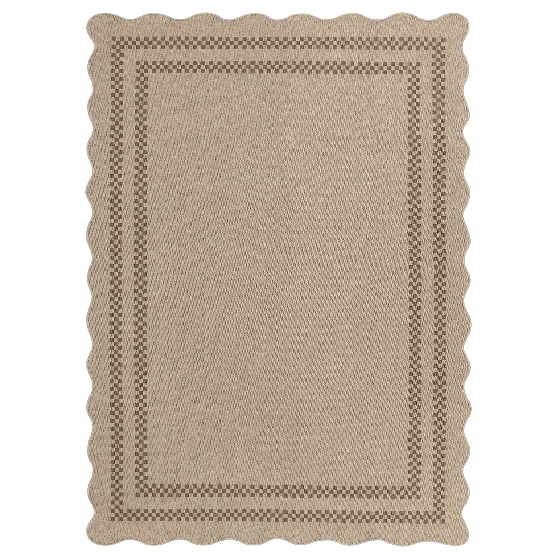 2x6/3x5/5x7 Scalloped Easy Jute Area Rugs, Tan/Checkered Washable Hallway Runner Non Slip Carpet, Oeko-Tex Certified - Image 36
