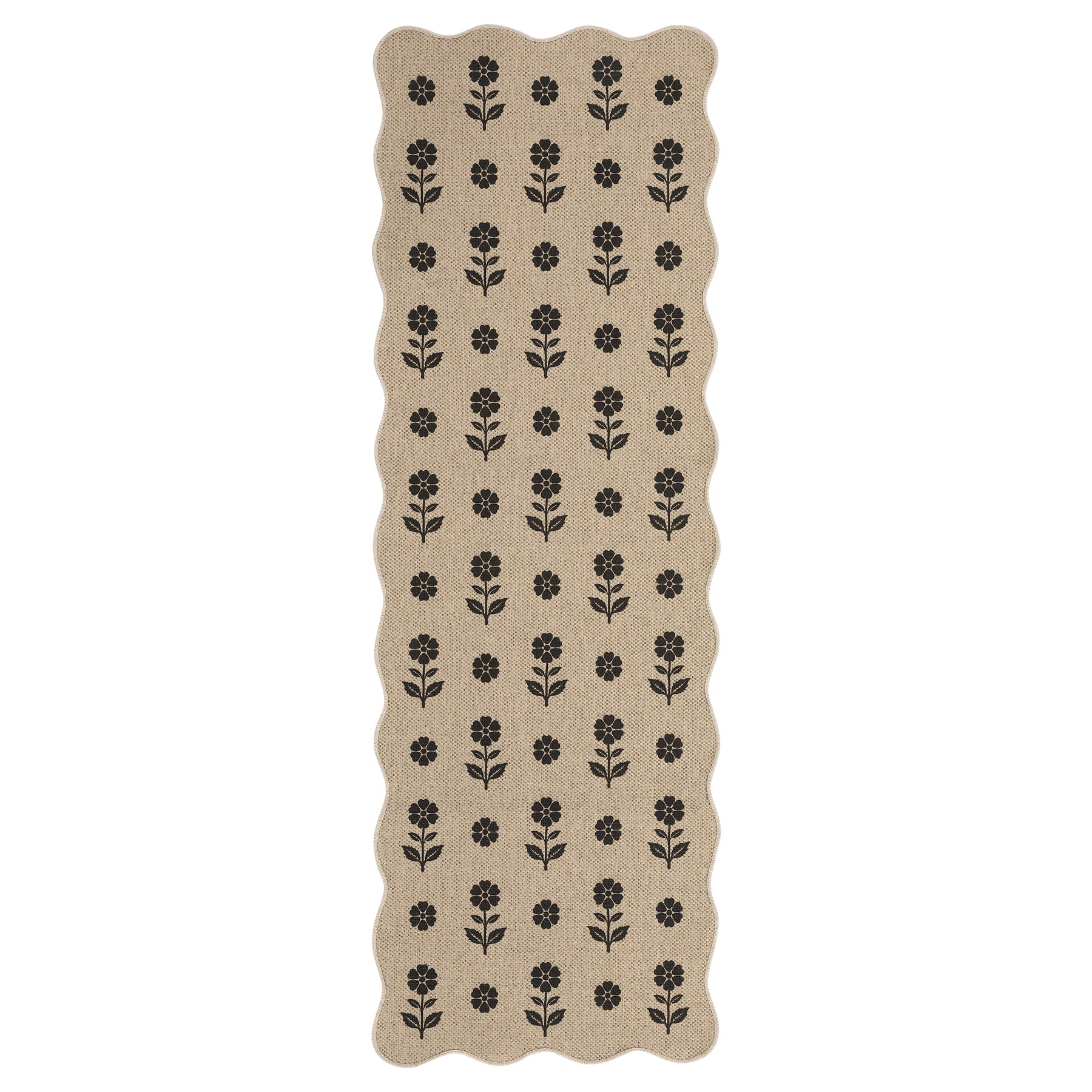 2x6/3x5 Floral Easy Jute Hallway Runner Rug, Scalloped Kitchen Runner Rug Non Skid Washable Indoor Carpet, Oeko-Tex Certified - Image 29