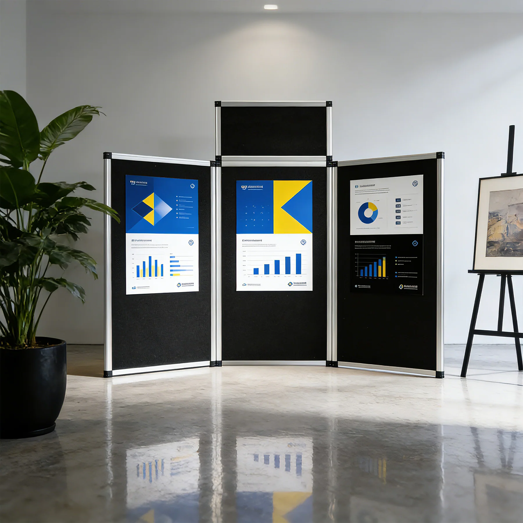 70.8" Folding Presentation Board, 3+1 Panel Trade Portable Panel Display - Image 5