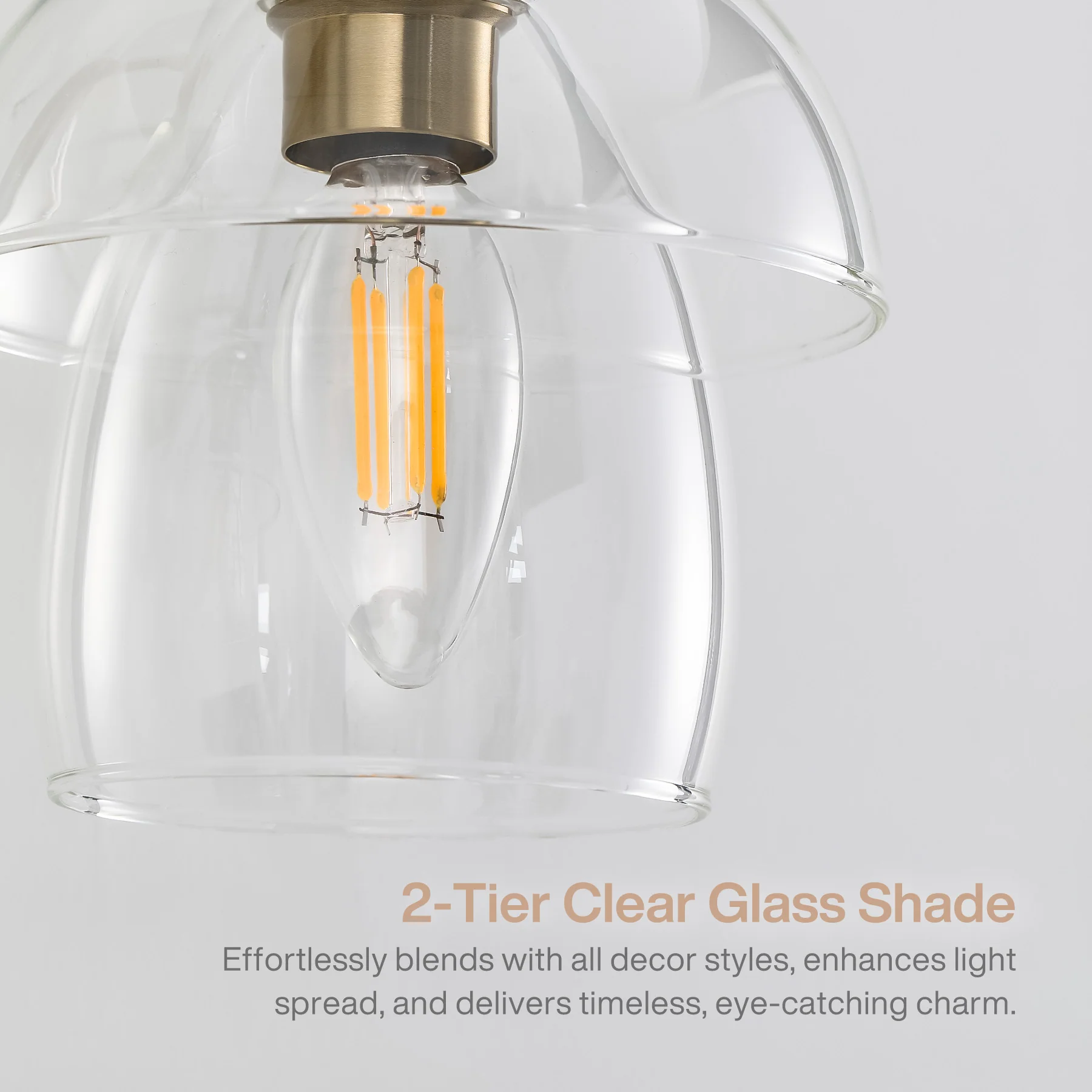 3-Light Bathroom Vanity Light, Modern Wall Sconce with Clear Glass Shades - Image 6