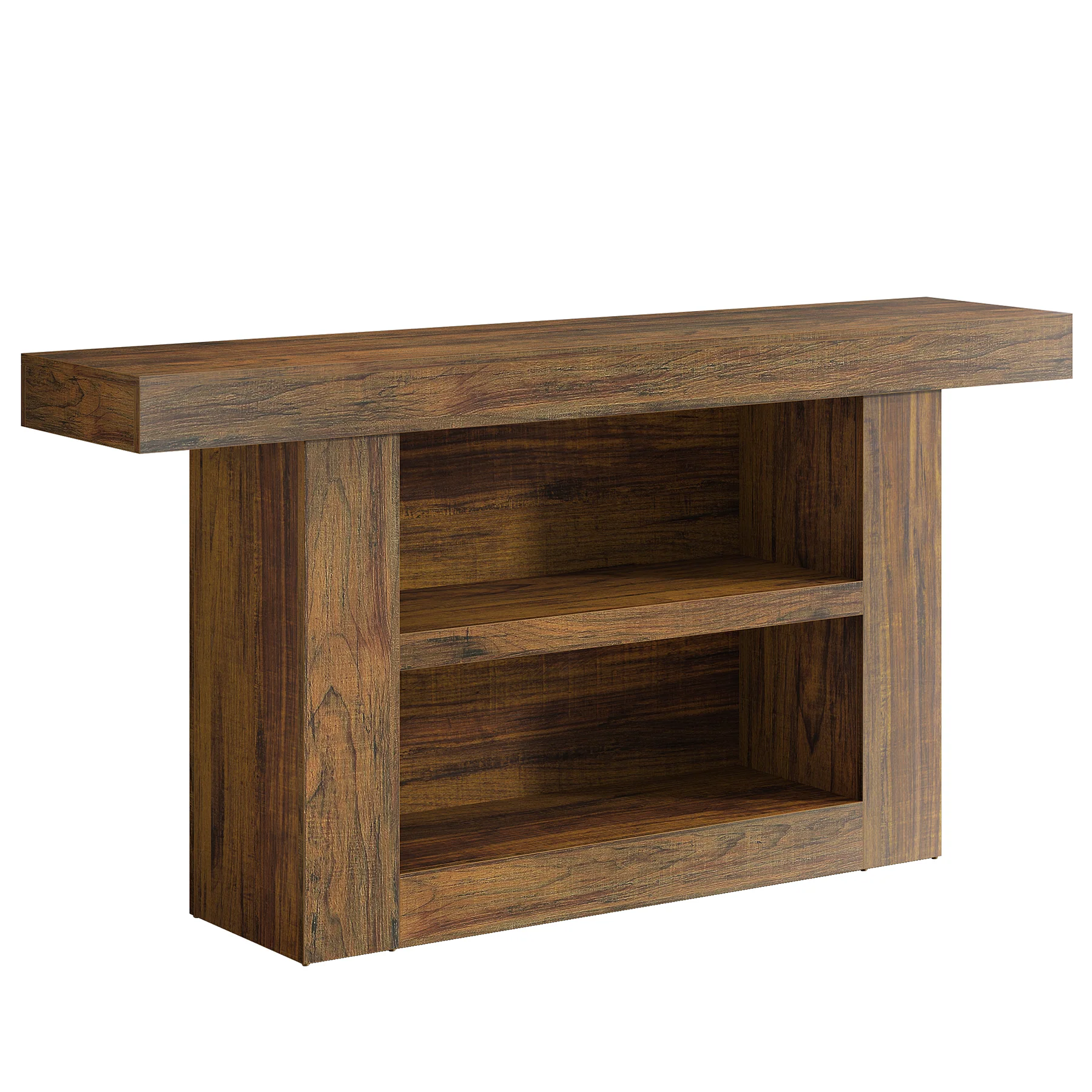 63" Console Table, 3-Tier Farmhouse Entryway Table with U-Shaped Base - Image 9