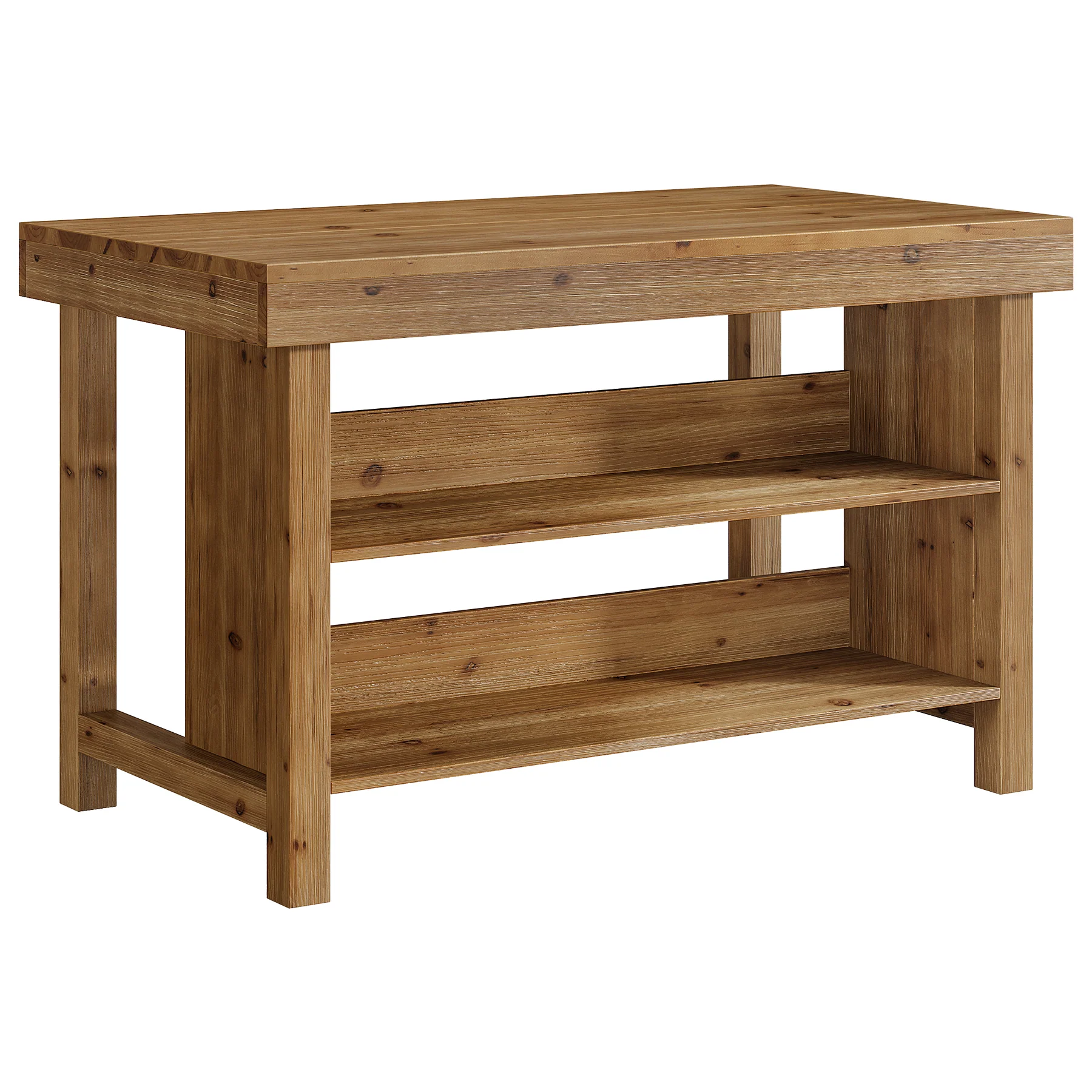 55" Wood Kitchen Island, 3-Tier Farmhouse Counter Height Coffee Bar - Image 11