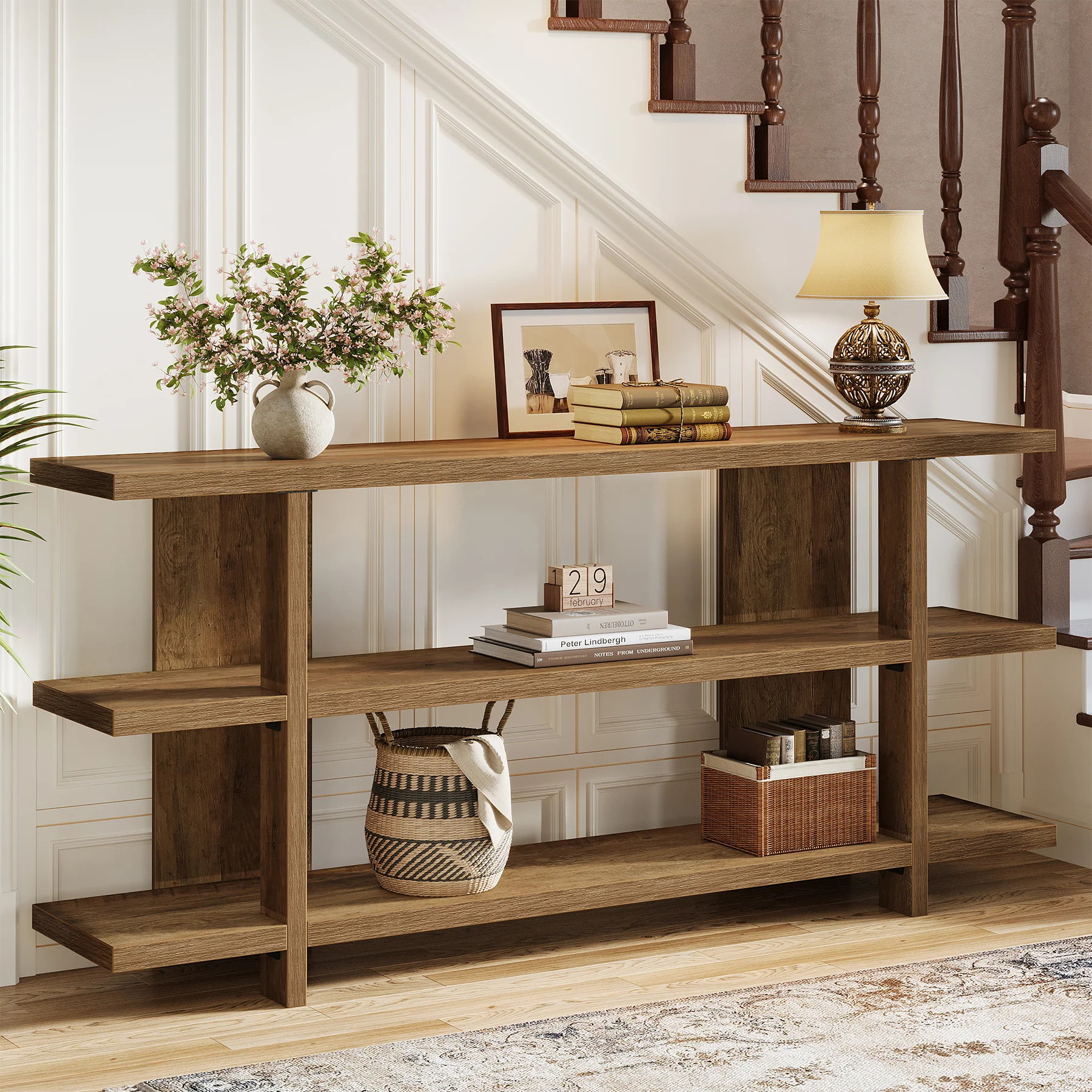 63" Console Table, 3-Tier Narrow Entryway Table Accent Furniture - Image 3