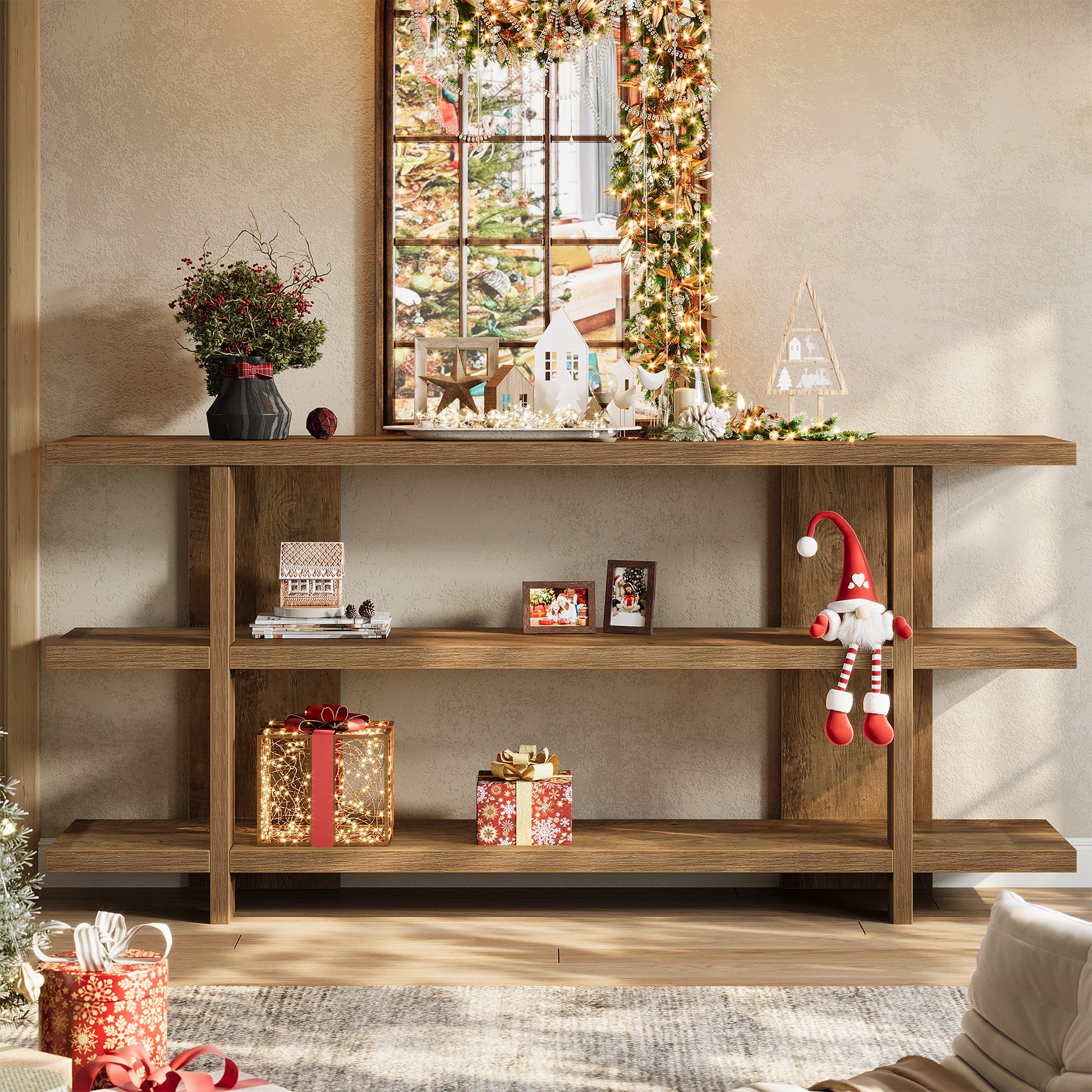 63" Console Table, 3-Tier Narrow Entryway Table Accent Furniture - Image 4