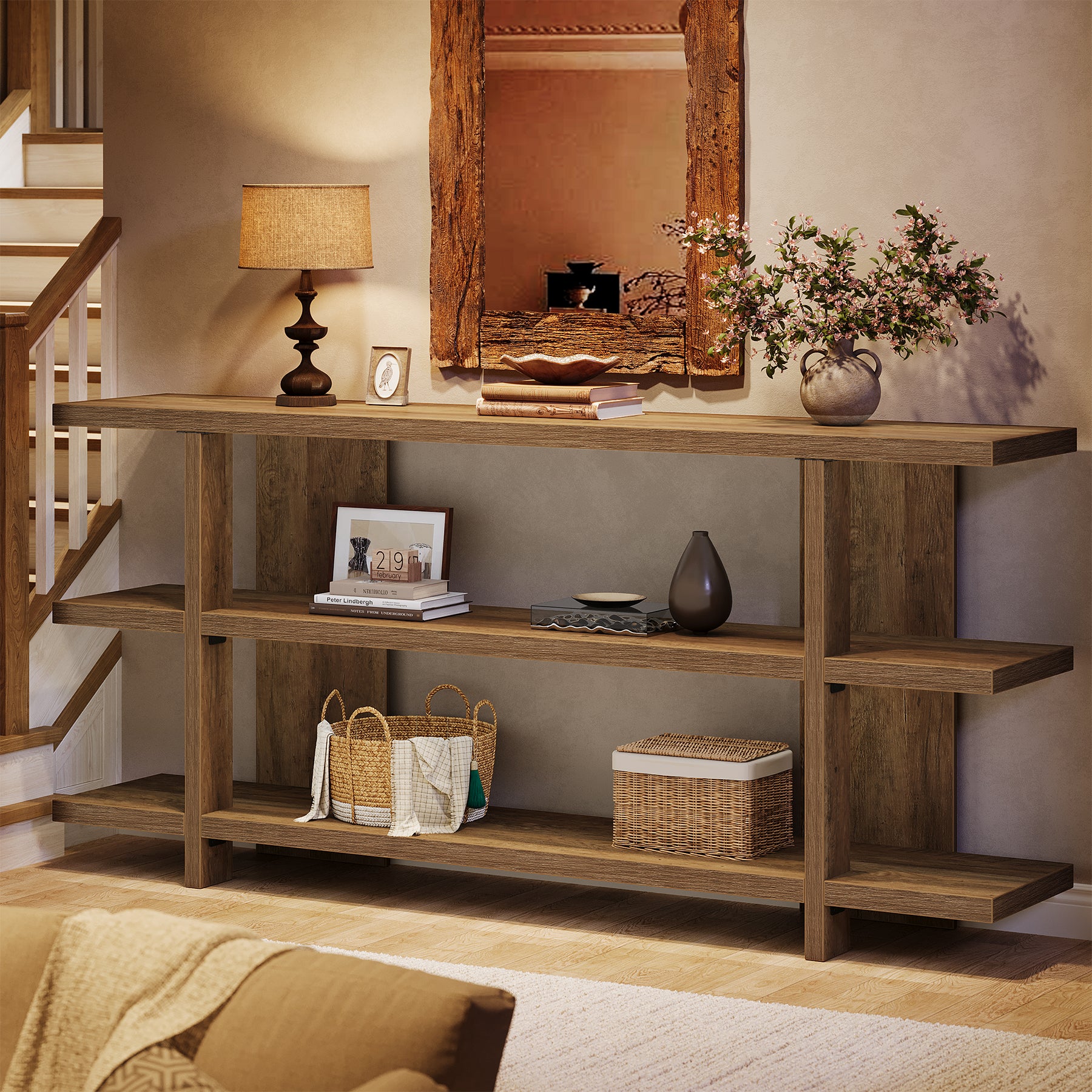 63" Console Table, 3-Tier Narrow Entryway Table Accent Furniture - Image 6