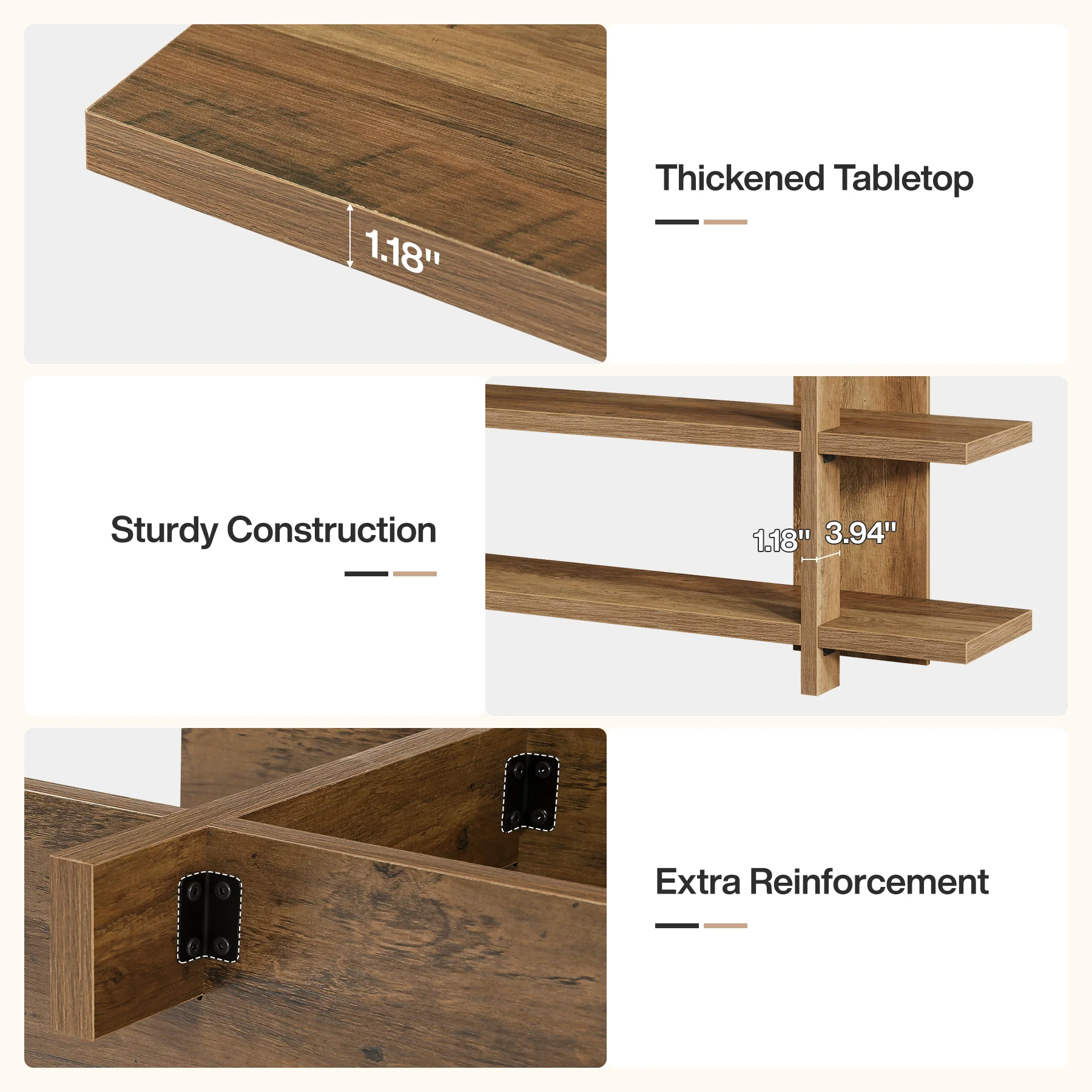 63" Console Table, 3-Tier Narrow Entryway Table Accent Furniture - Image 7