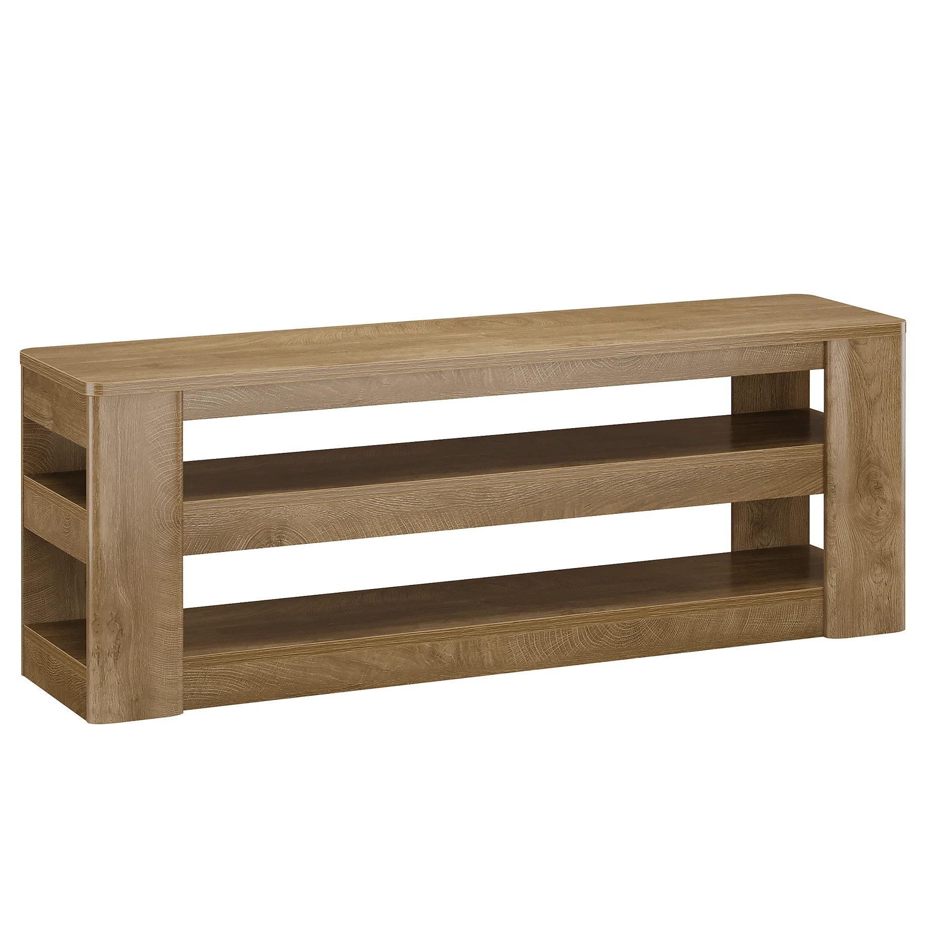 55" Shoe Rack Bench, 3-Tier Entryway Storage Bench Seat for Entrance - Image 10