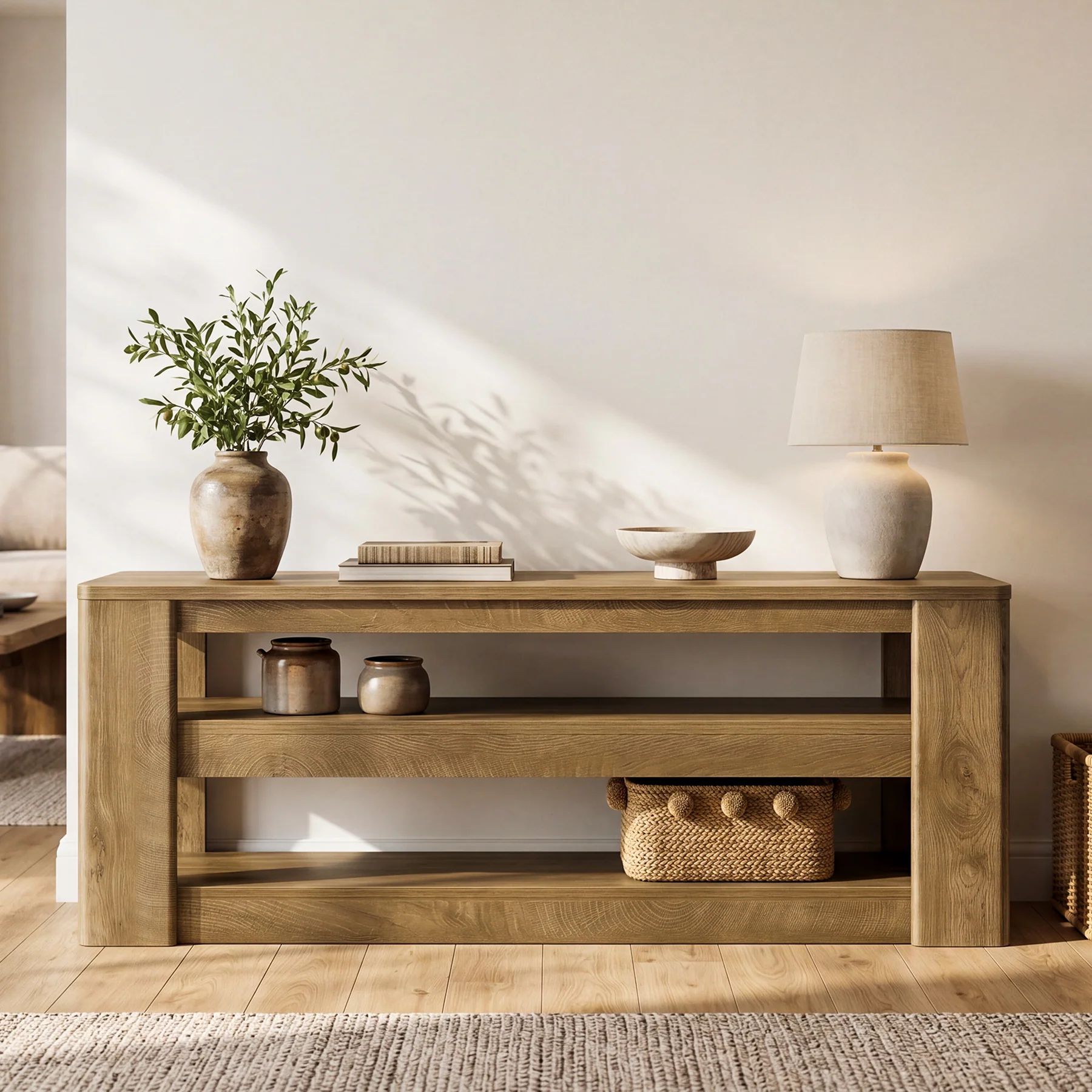 55" Shoe Rack Bench, 3-Tier Entryway Storage Bench Seat for Entrance - Image 4