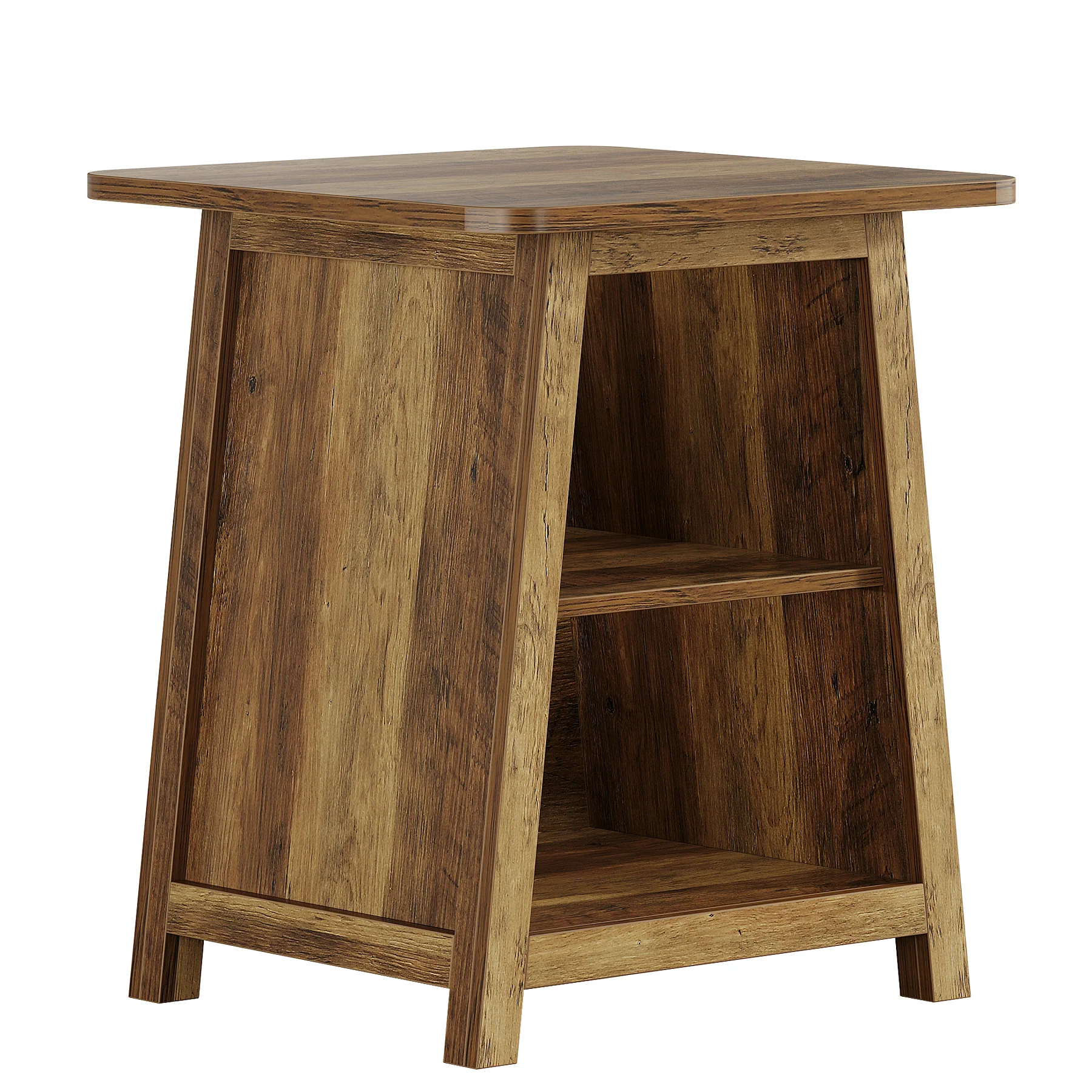 21.6" End Table, 3-Tier Sofa Side Table With Storage - Image 8