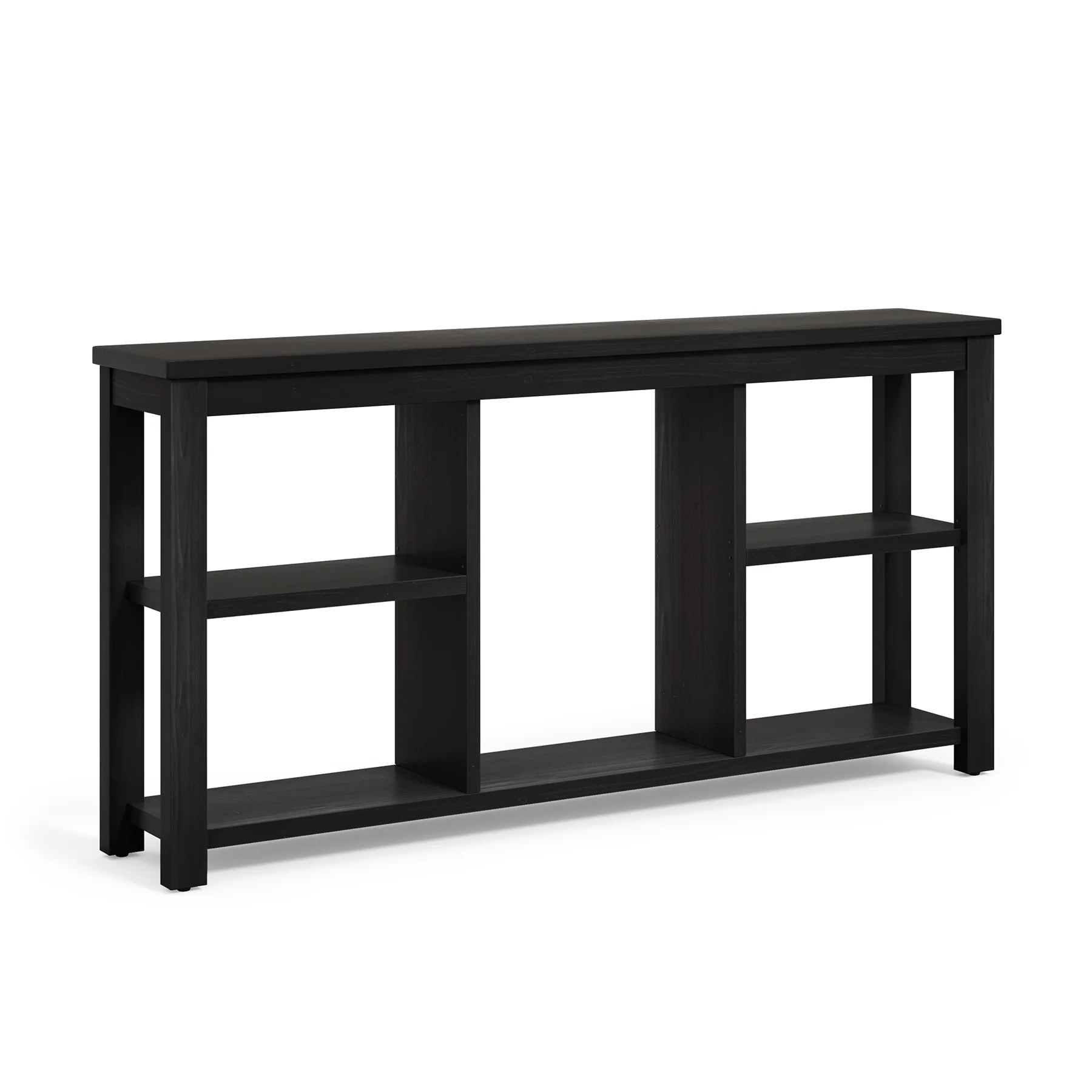 63" Console Table, 3-Tier Solid Wood Sofa Table with 6 Storage Cubes - Image 10
