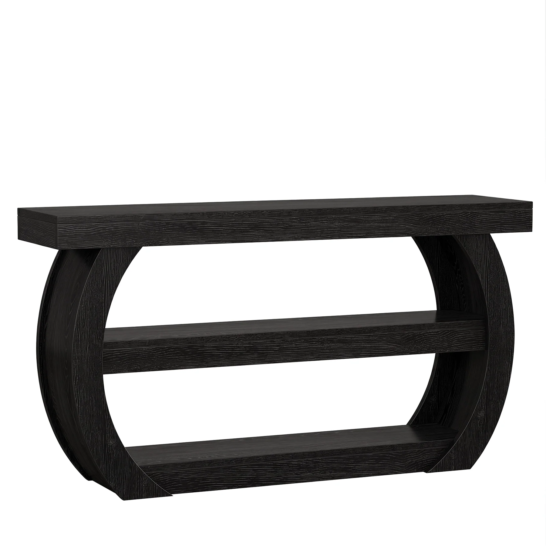 63" Farmhouse Console Table, 3-Tier Wooden Entryway Table Sofa Console - Image 10